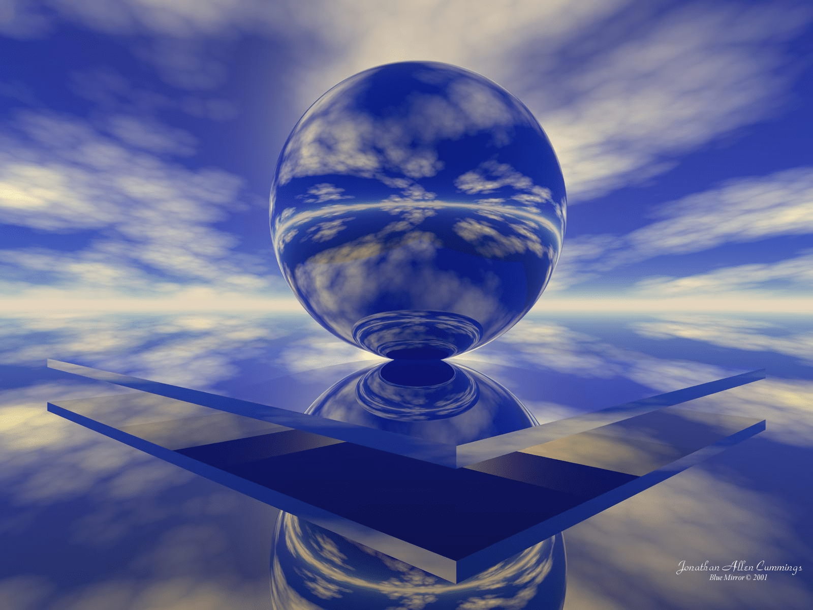 1600x1200 Blue Sphere and Clouds Wallpaper and Background Imagex1200