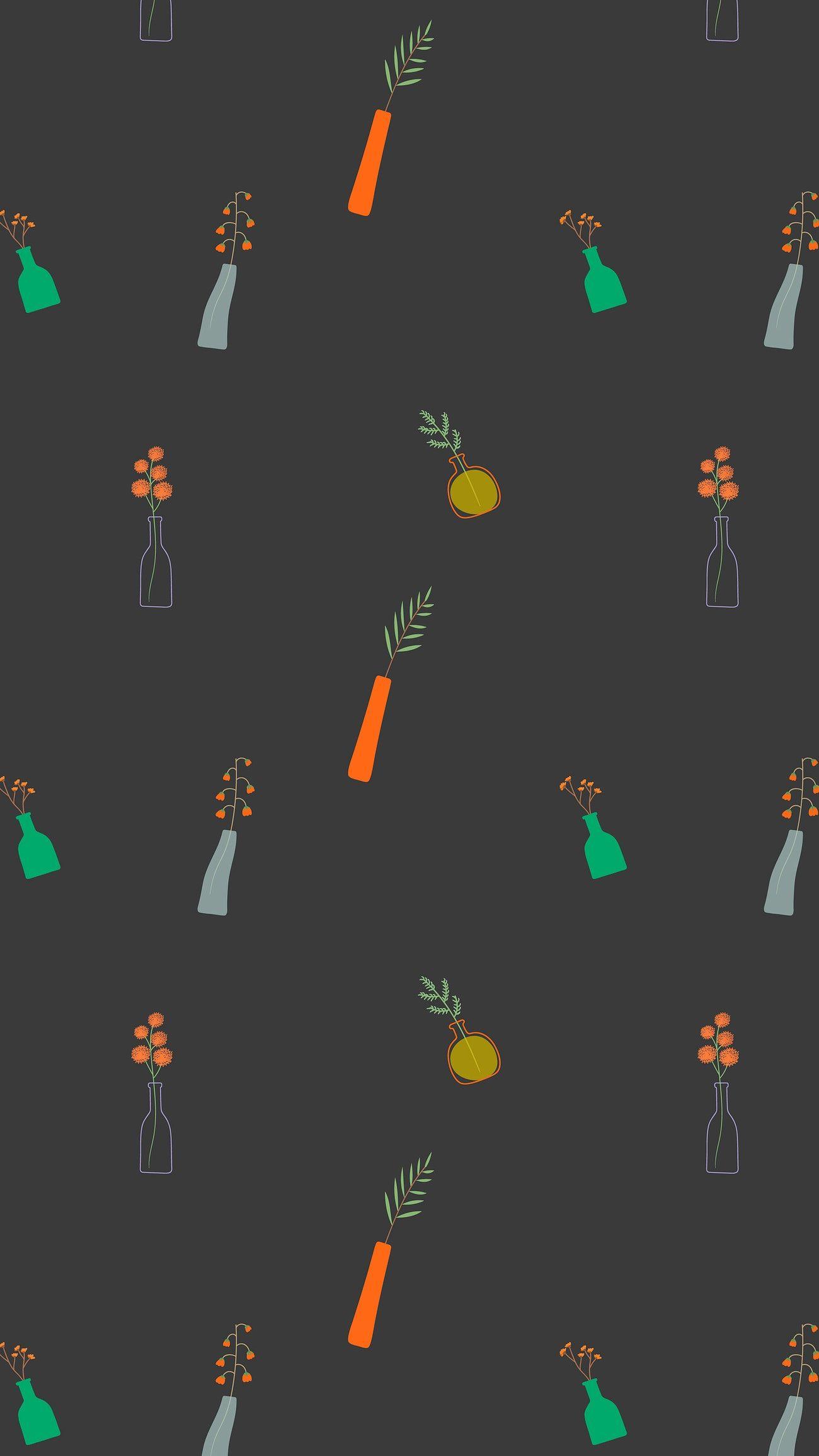 1300x2310 Cute floral phone background. Royalty free vector