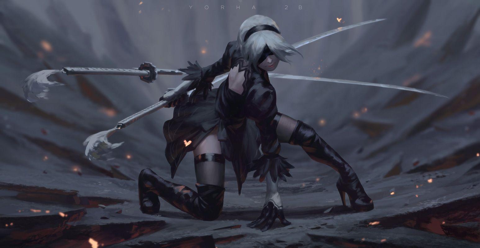 Cyberpunk 2077 Girl Samurai Jacket Nier 2B HD 4K Wallpaper #8.2207