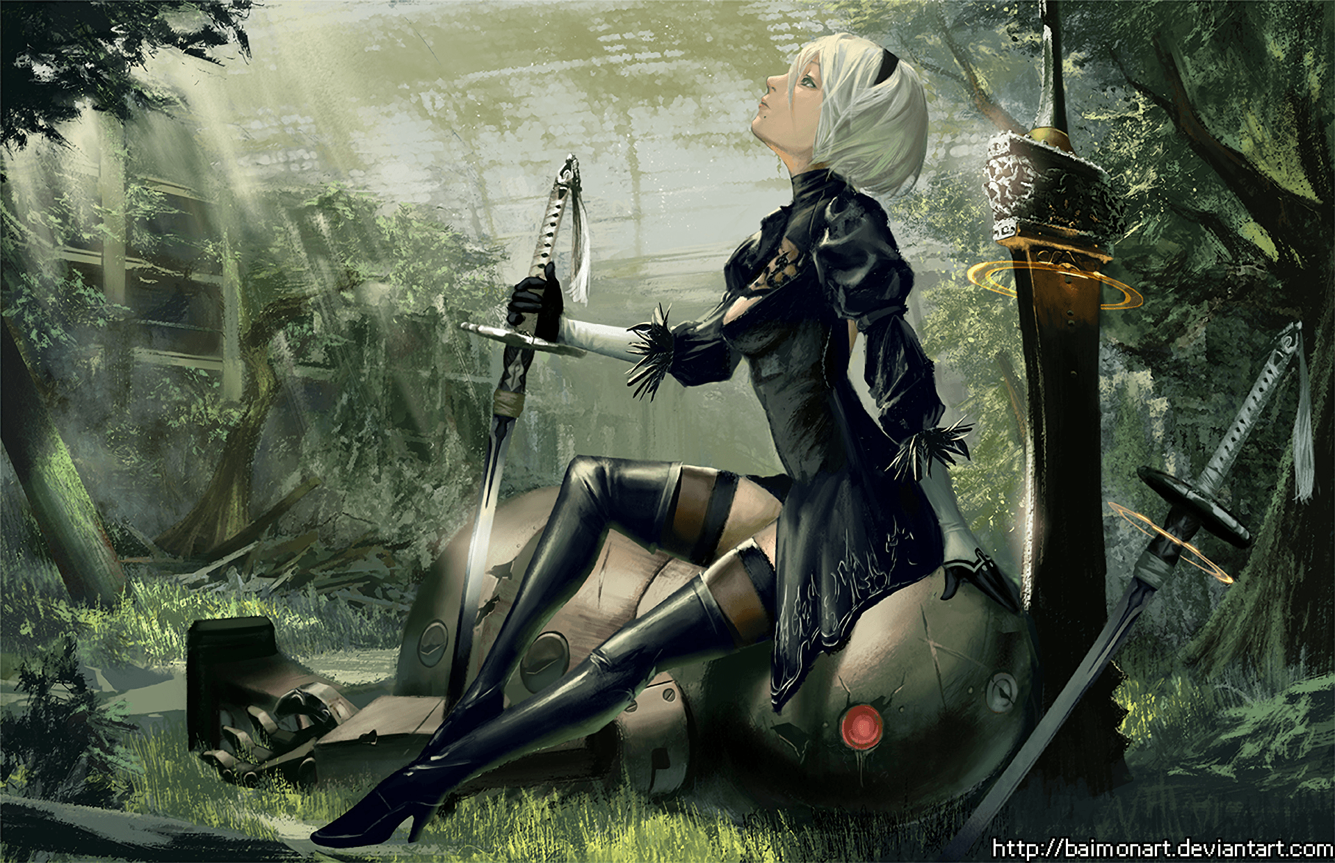 Cyberpunk 2077 Girl Samurai Jacket Nier 2B HD 4K Wallpaper #8.2207