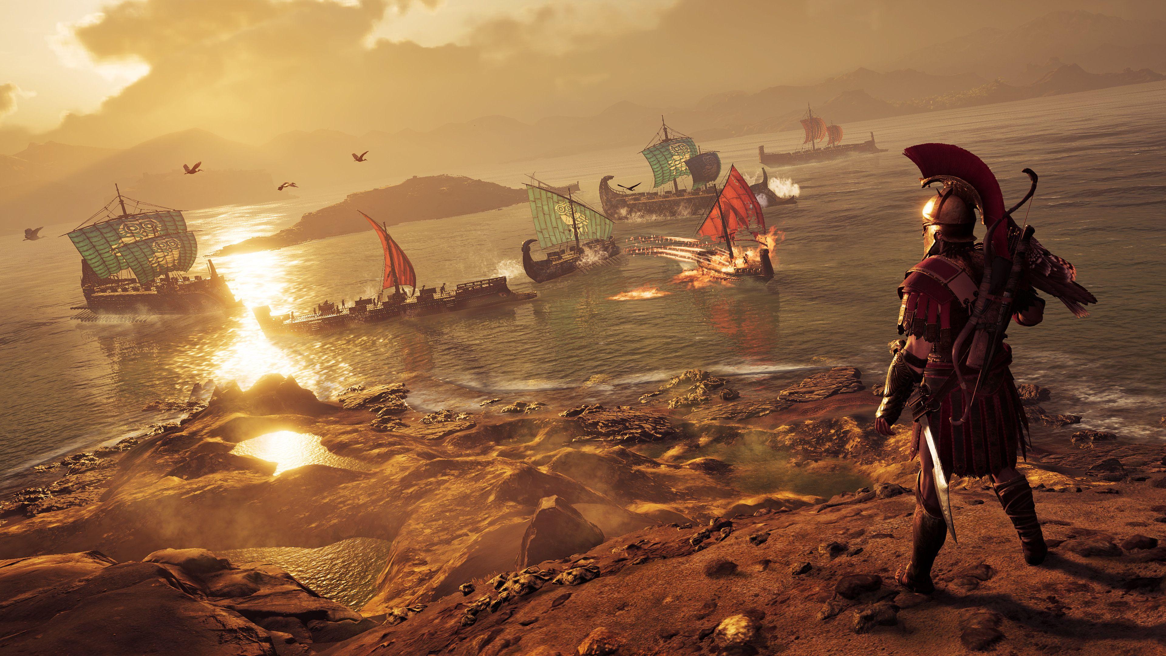 3840x2160 Assassin's Creed Odyssey Naval Battle 4K