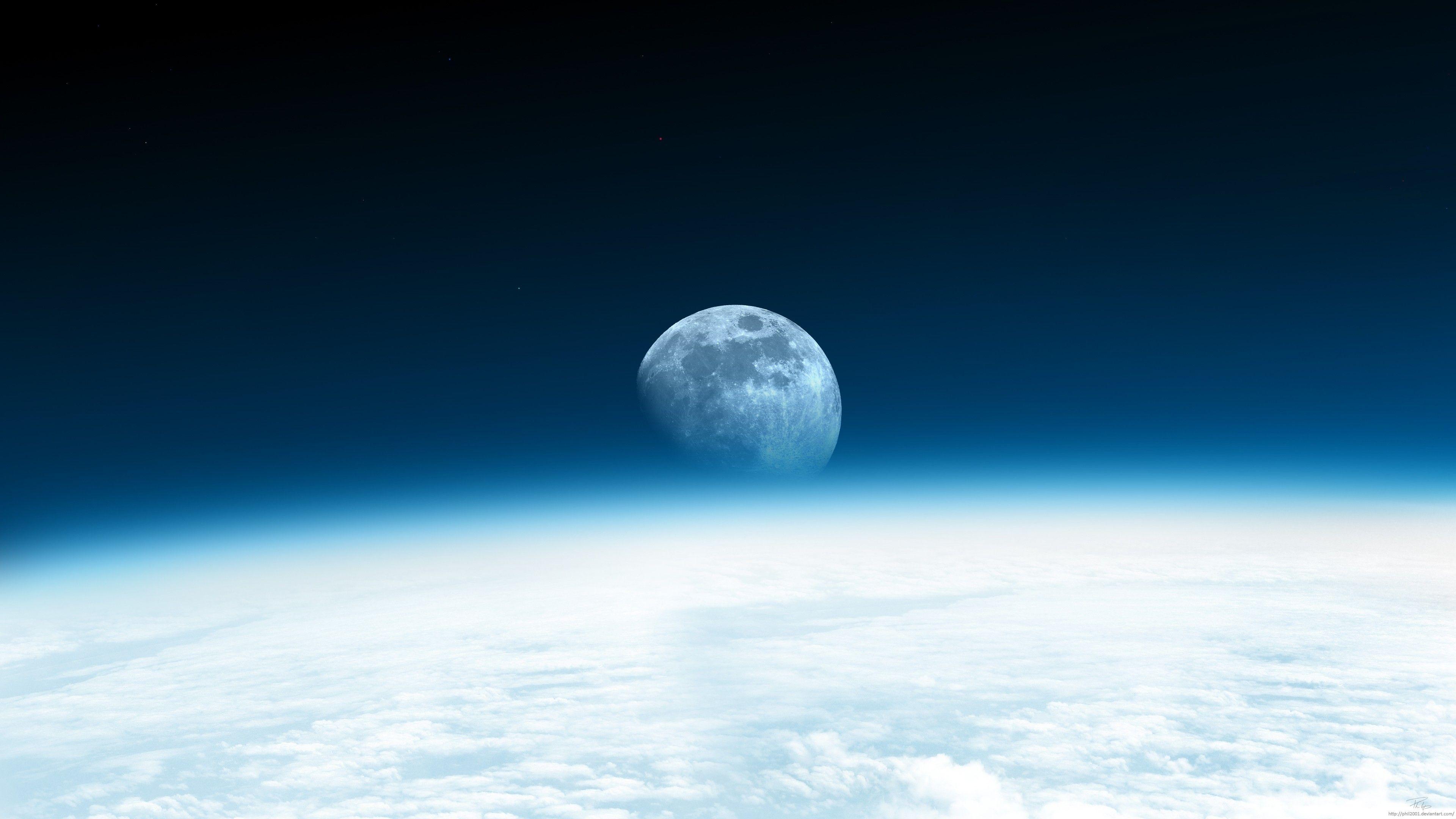 3840x2160 Free download Moon Rise 4k Resolution Background Desktop