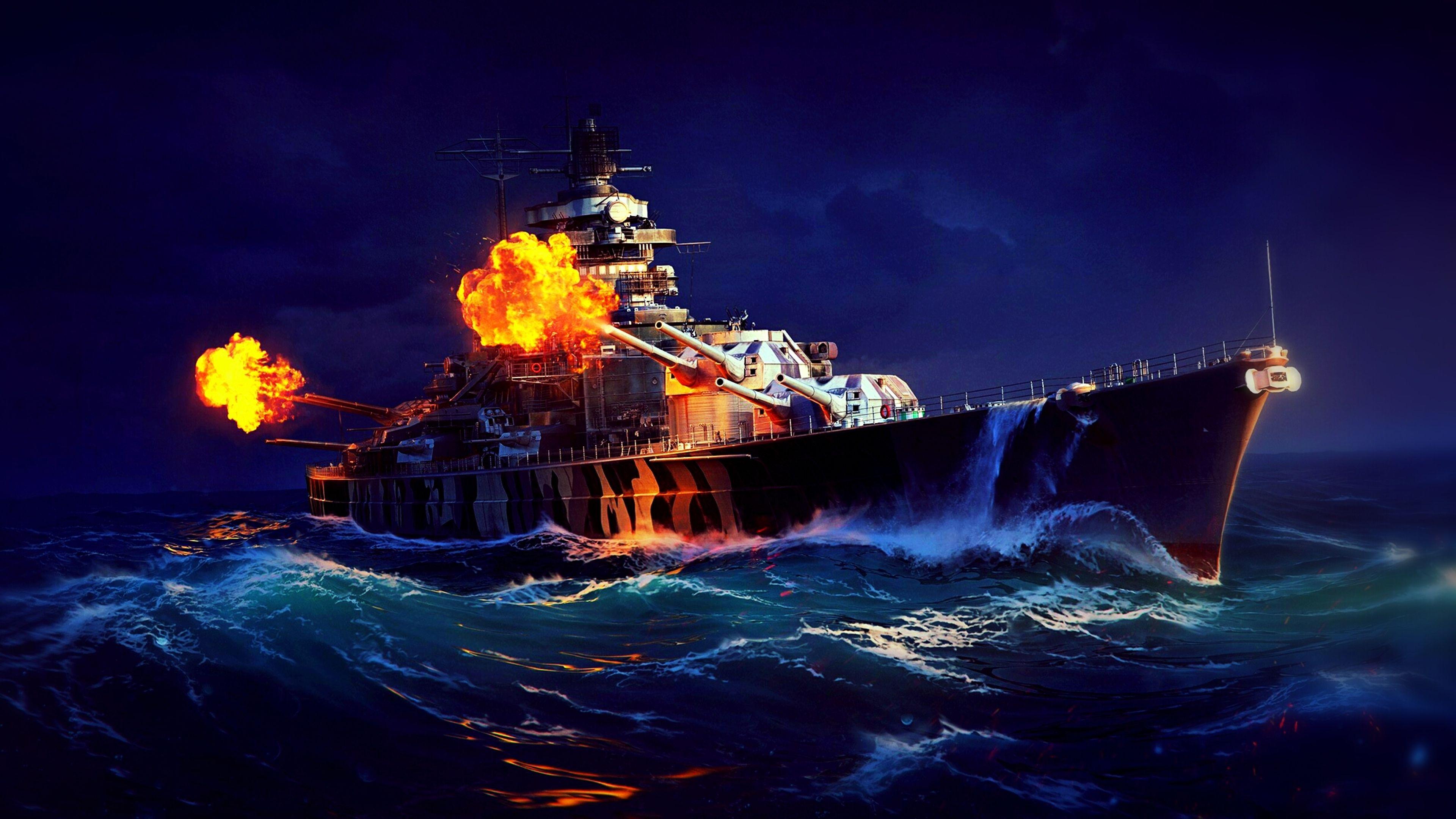 3840x2160 World of Warships Naval Ship 4K Wallpaper, HD Artist 4K