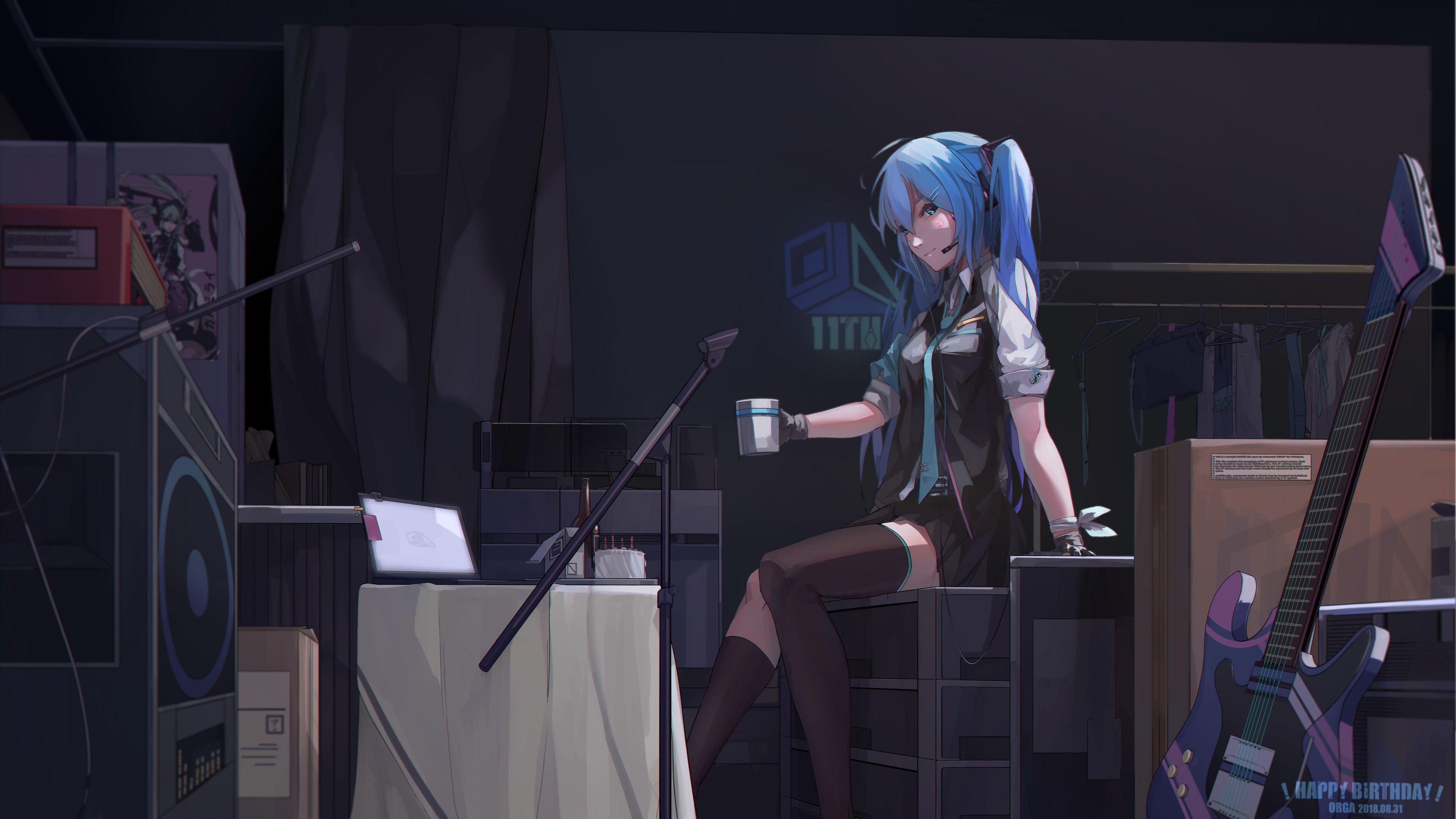 3840x2160 Wallpaper 4k Hatsune Miku Blue Hair 4k Wallpaper