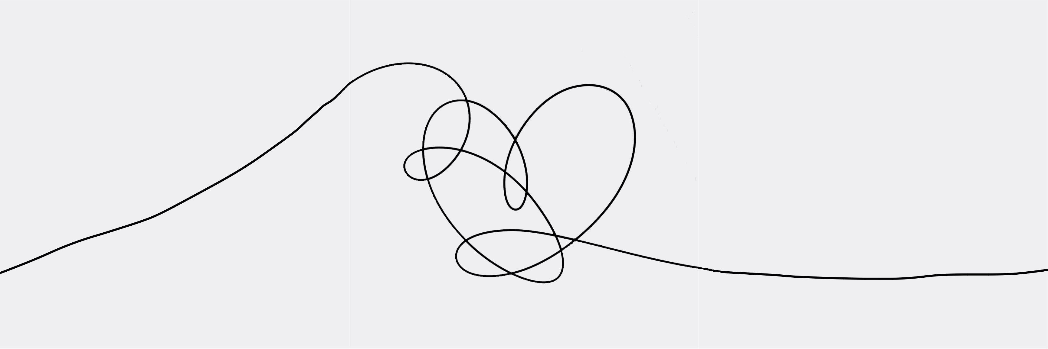3464x1155 Twitter header I made w the love yourself album cover drawing