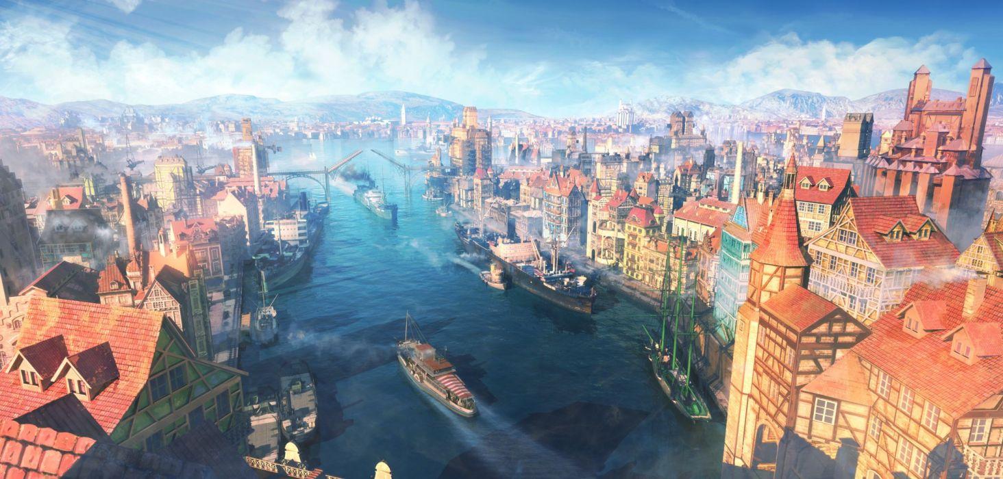 1464x700 ArseniXC works selected European town aesthetic mood wallpaperx956