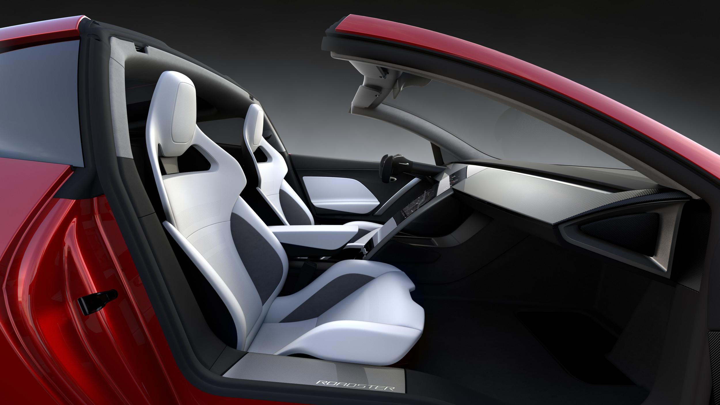 2500x1406 Tesla Roadster inside view cabin HD image