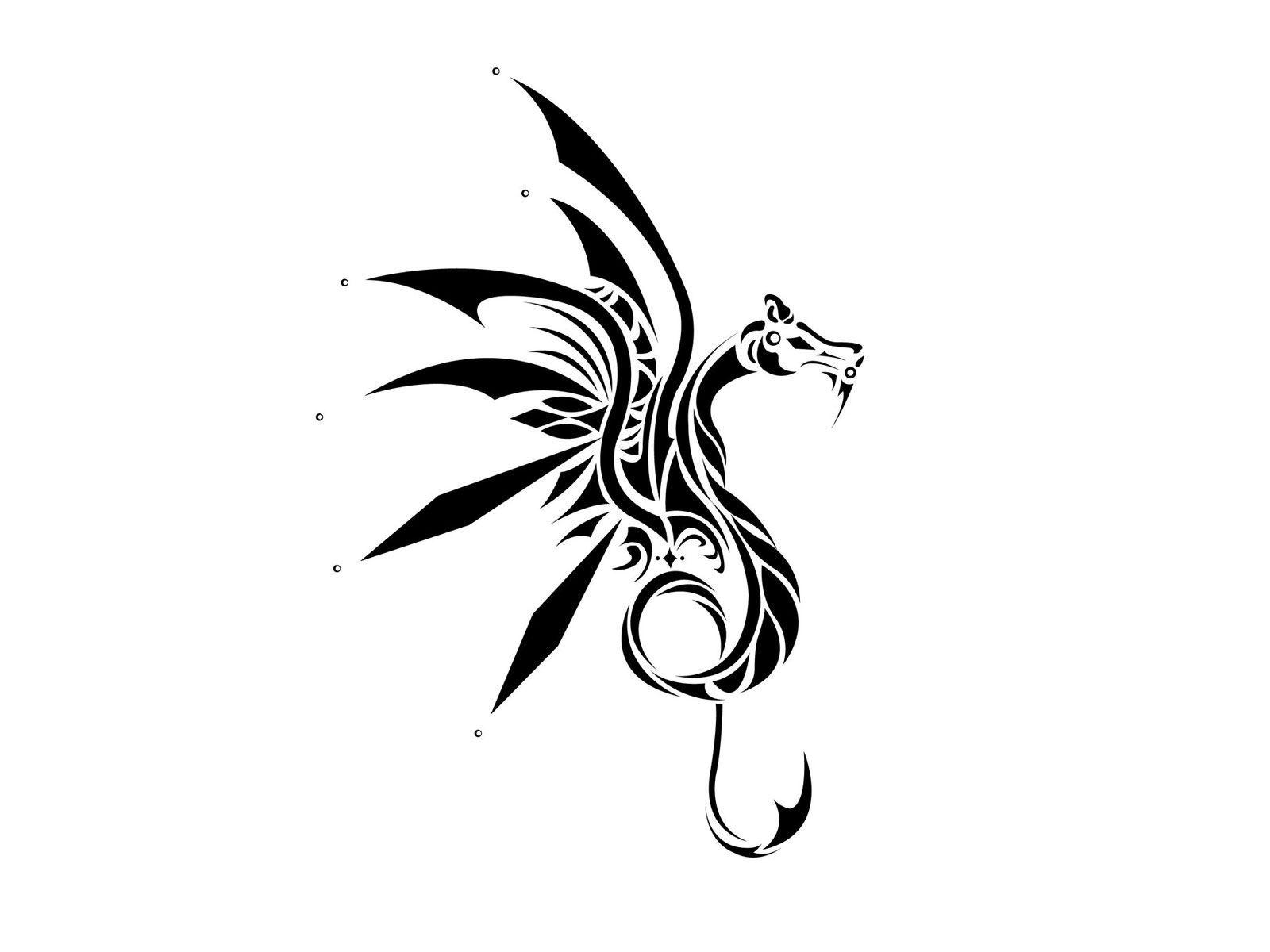 1600x1200 Tribal dragon on the air tattoo wallpaper. dragon tats