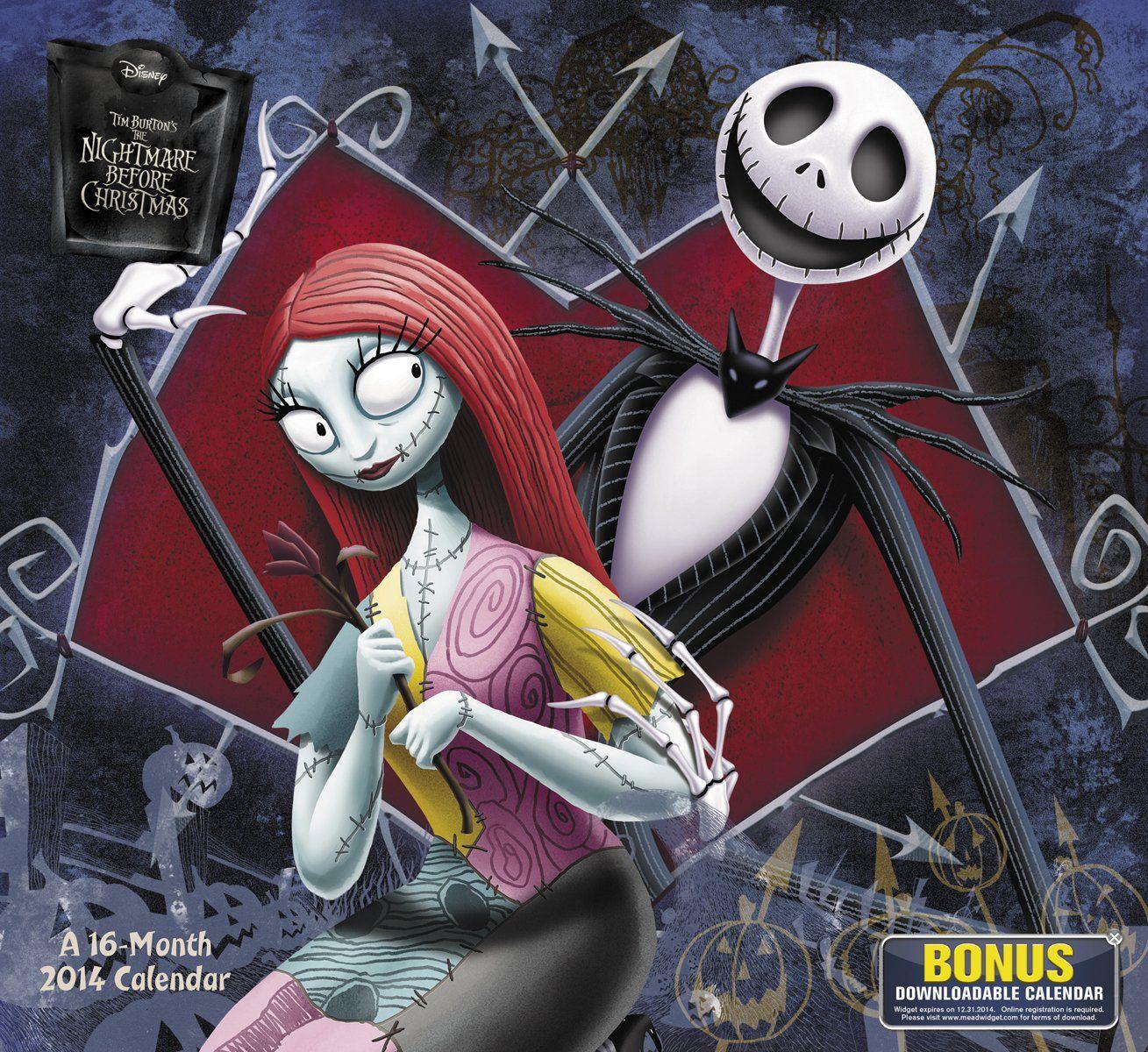 1309x1200 Disney The Nightmare Before Christmas Wall Calendar: Disney: 9781423819851: Books