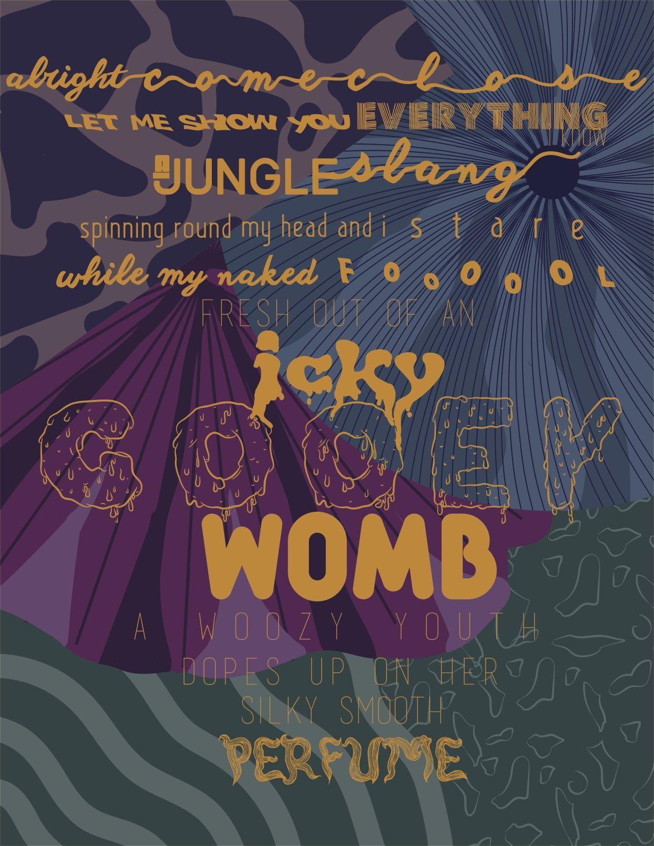 1275x1650 A lyric poster commissioned by a client for the song Gooey