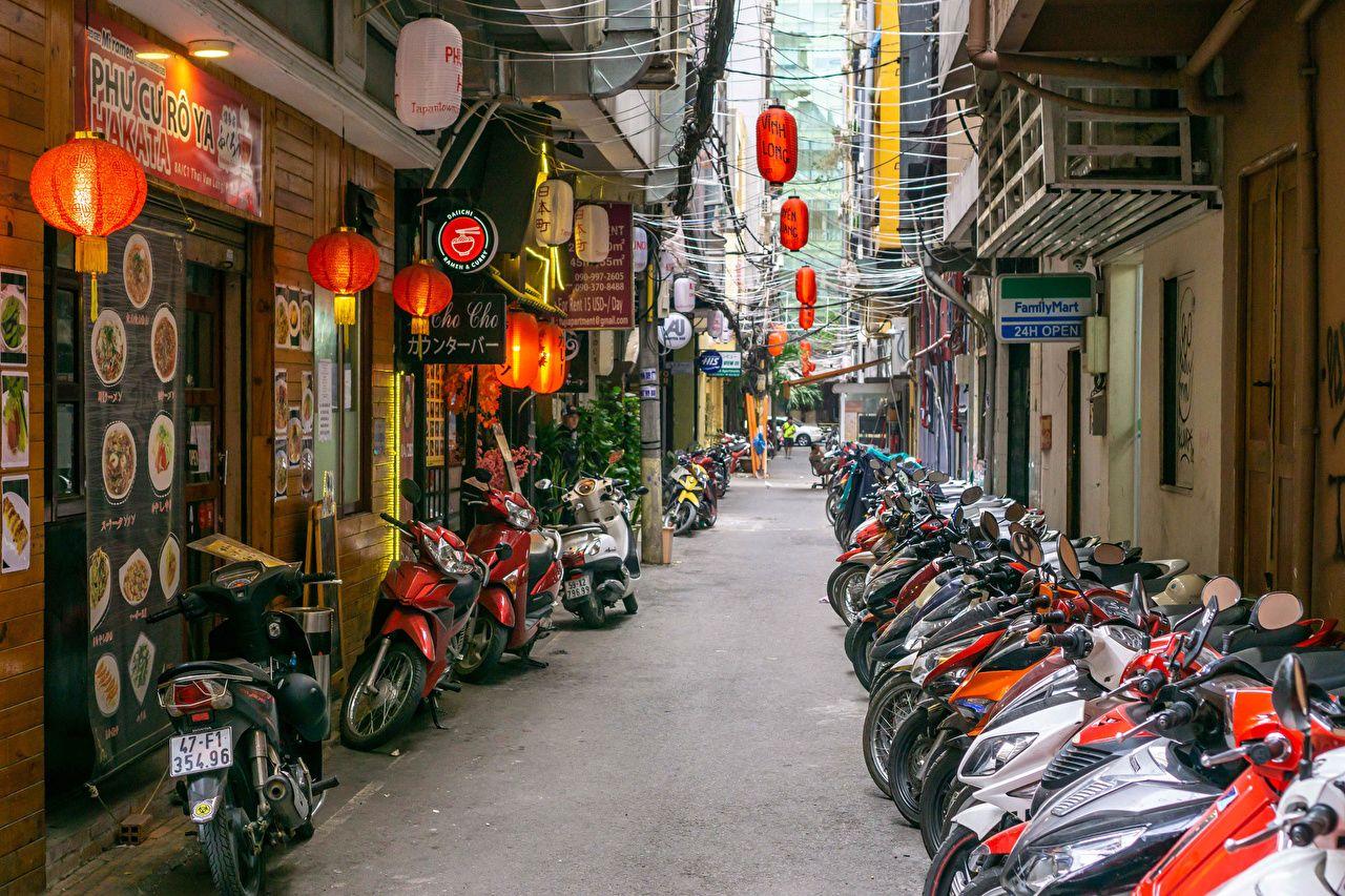 1280x853 Desktop Wallpaper Vietnam Saigon Motorcycles Street Many Cities