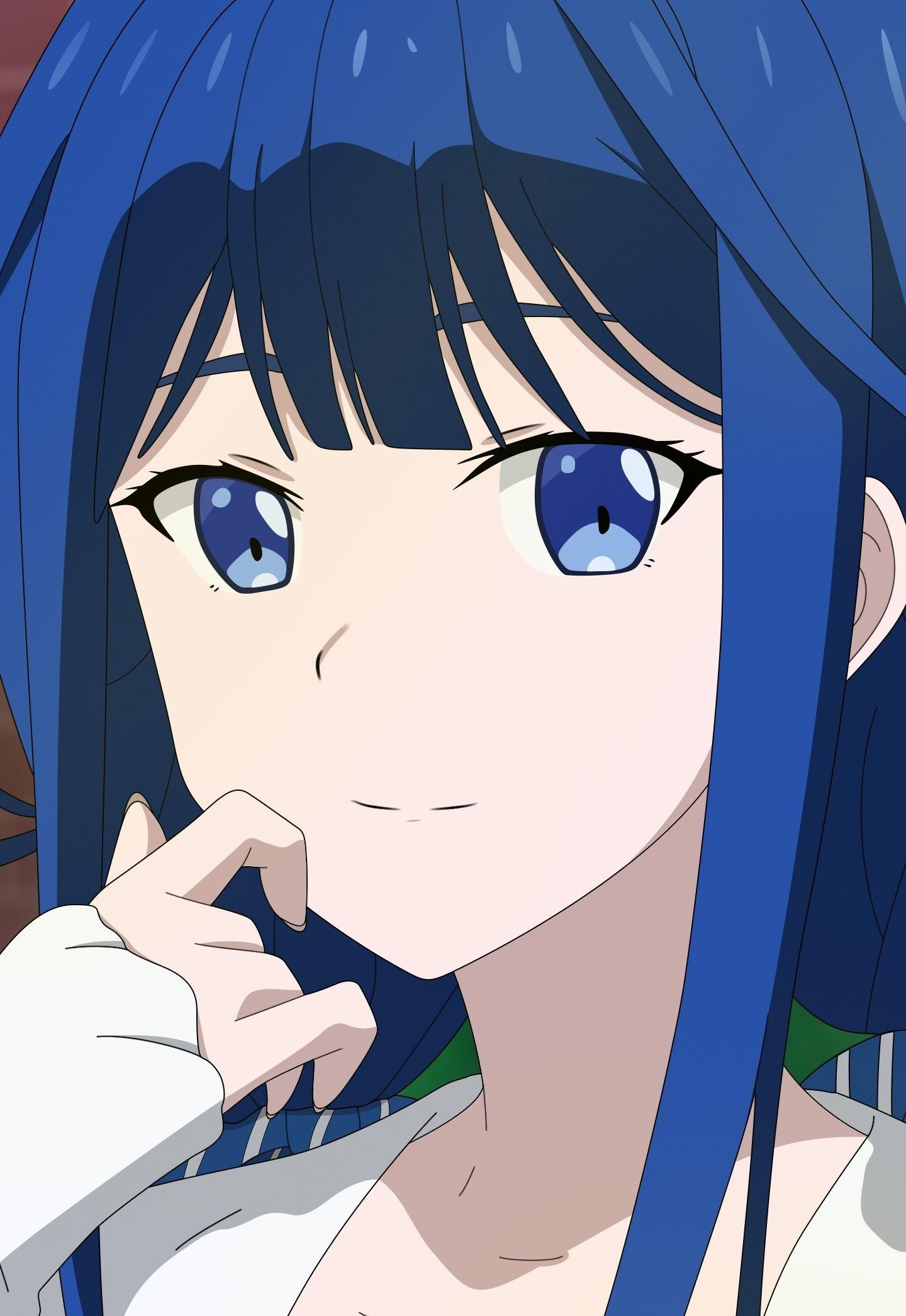 1440x2092 Download 1440x2880 wallpaper aki adagaki, cute, anime girl, blue