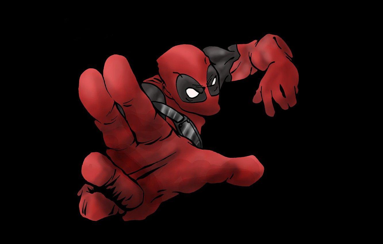 1332x850 Wallpaper red, black, Deadpool, men, mutant image for desktop, section минимализм