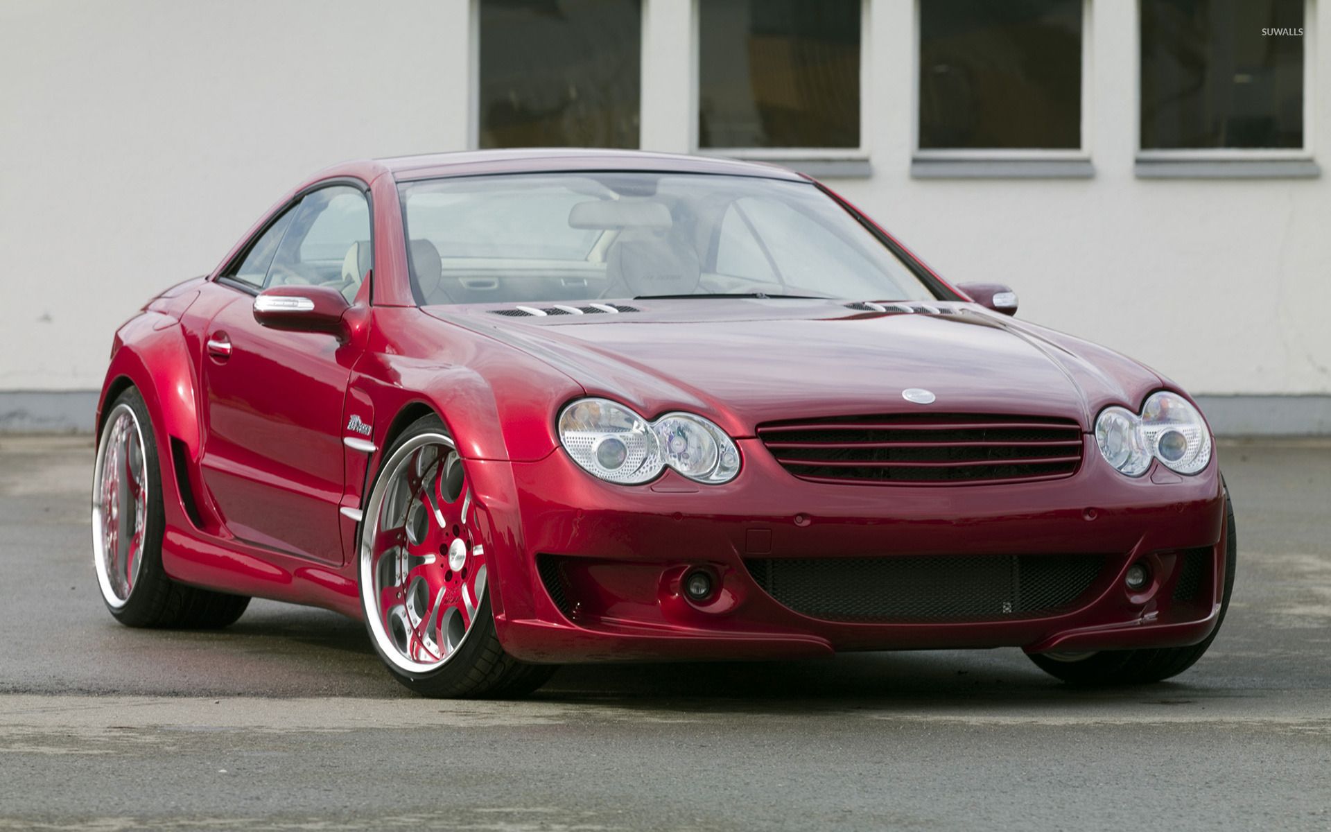 1920x1200 Red Mercedes Benz SL500 Parked Wallpaper Wallpaper