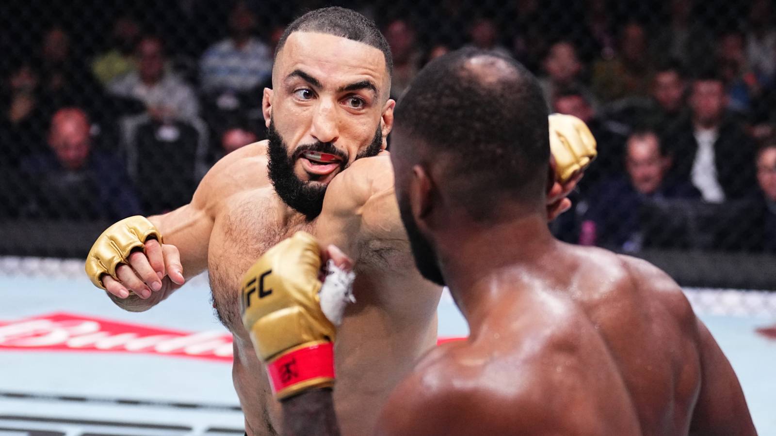 1600x900 Belal Muhammad Dropping Leon Edwards on his Head at UFC 304