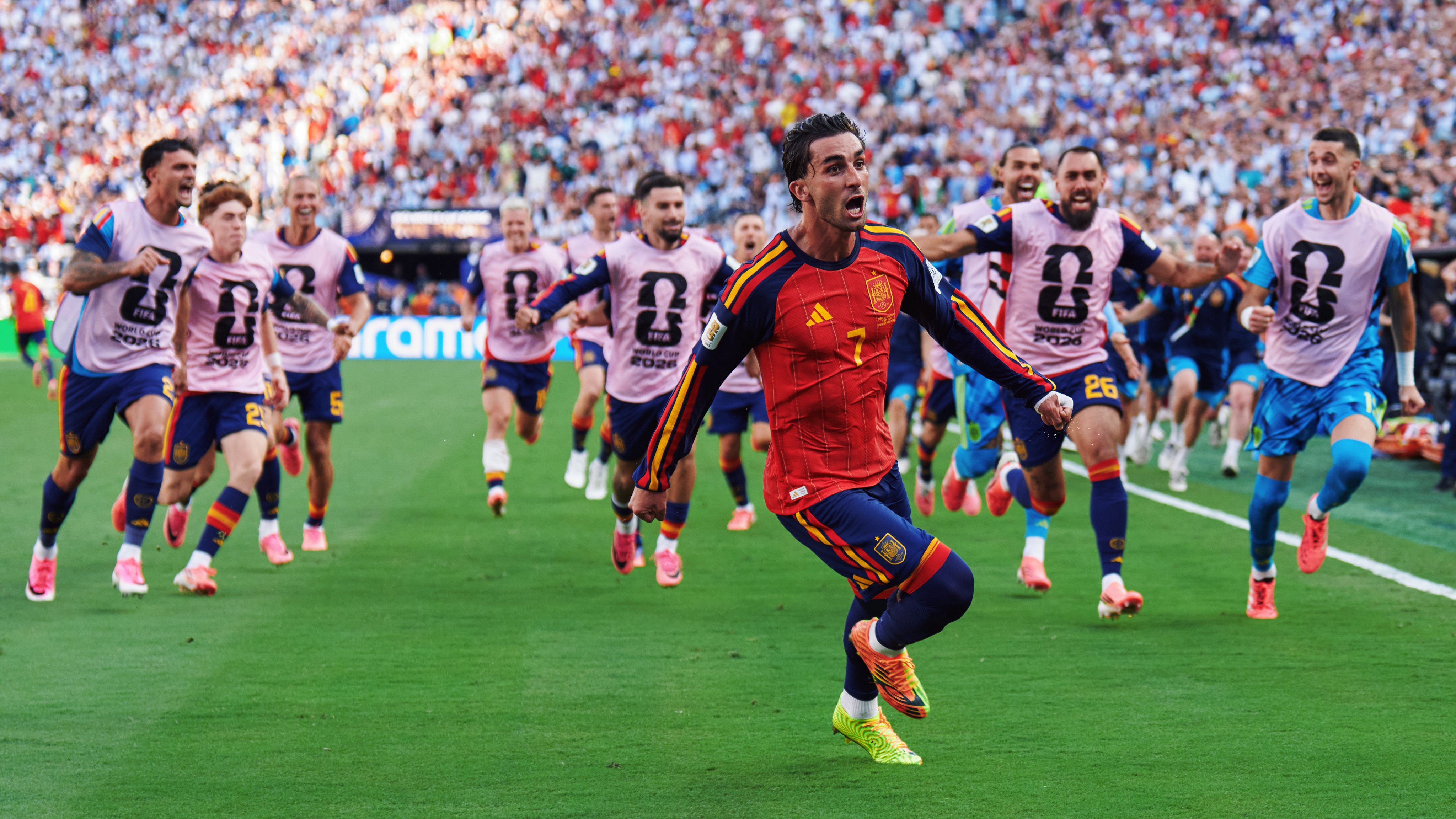 4096x2304 Ferran Torres celebrating his goal in the FIFA 2026 World Cup final