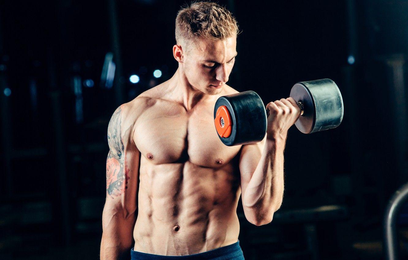 1332x850 Wallpaper man, muscles, tattoo, fitness, gym, barbell image for desktop, section спорт