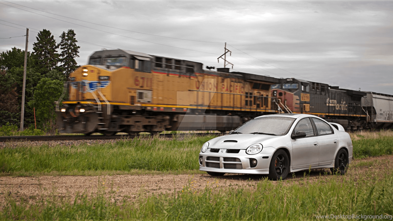 1366x768 Dodge Neon SRT 4 Black Image Desktop Background