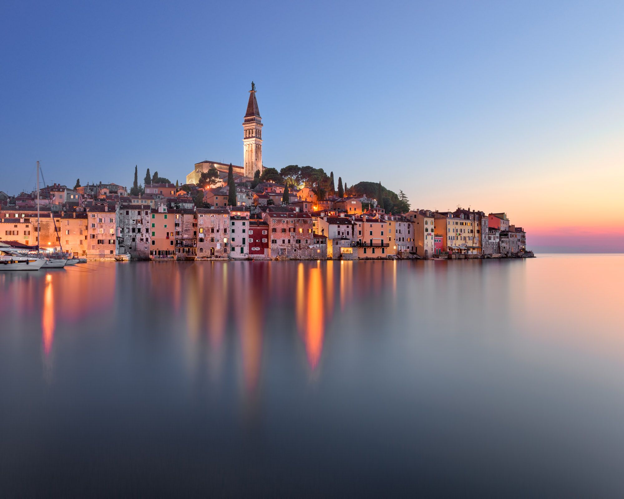 2000x1600 Rovinj, Croatia with St. Euphemia Tower at Dusk