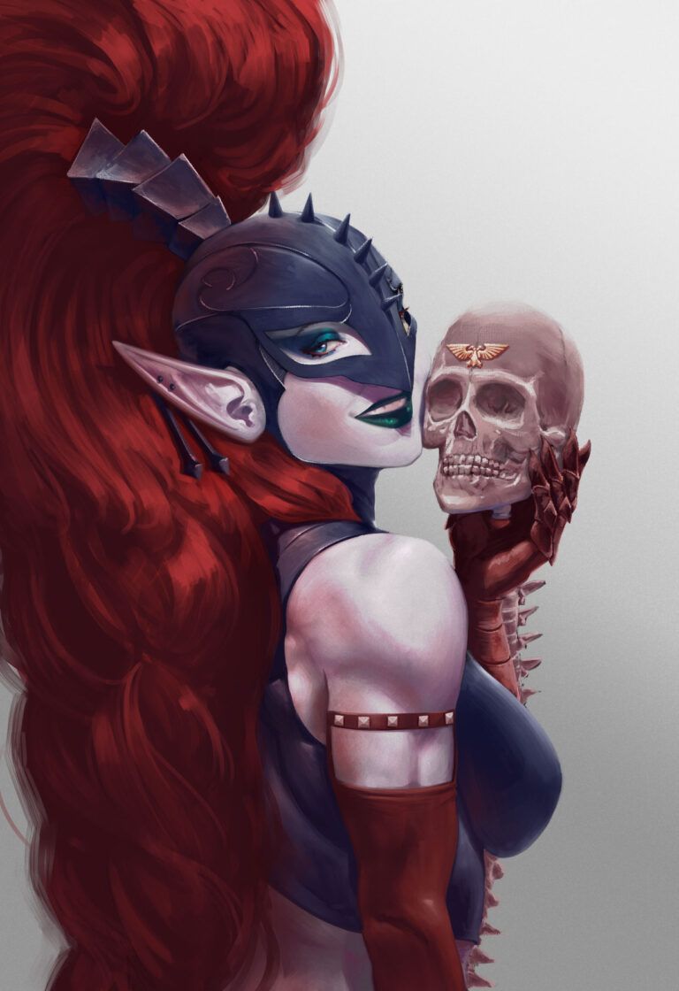 768x1120 Drukhari 40K Artwork