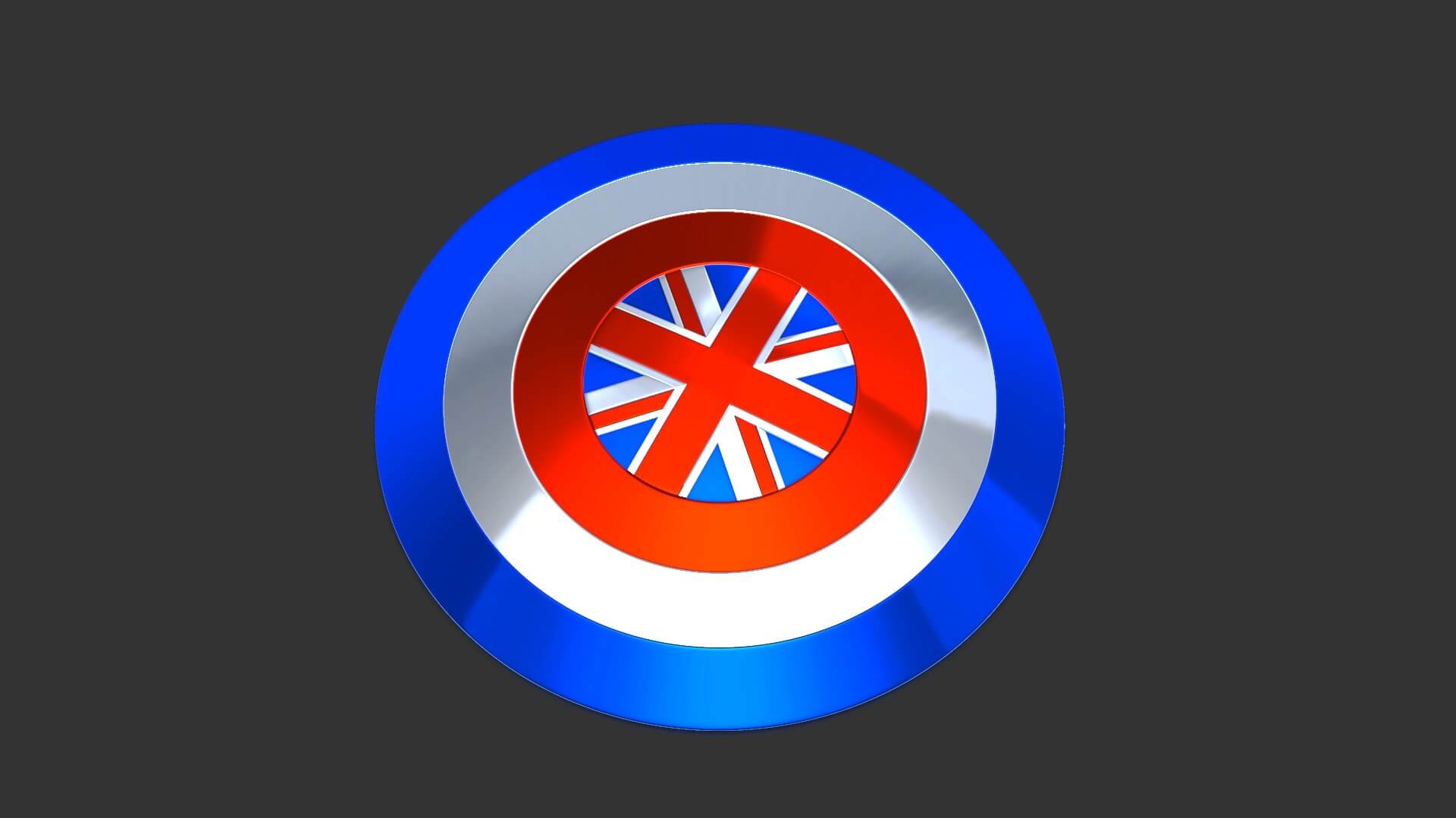 1920x1079 Captain Britain Shield Comics 3D Model