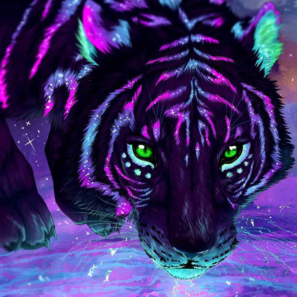 961x961 Lucid Tiger Wallpaper Engine Free. Tiger art, Cat painting, Animal wallpaper