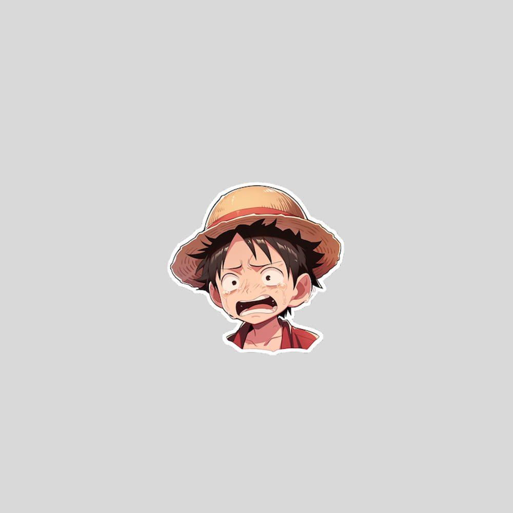 1000x1000 Crying monkey d luffy one piece sticker