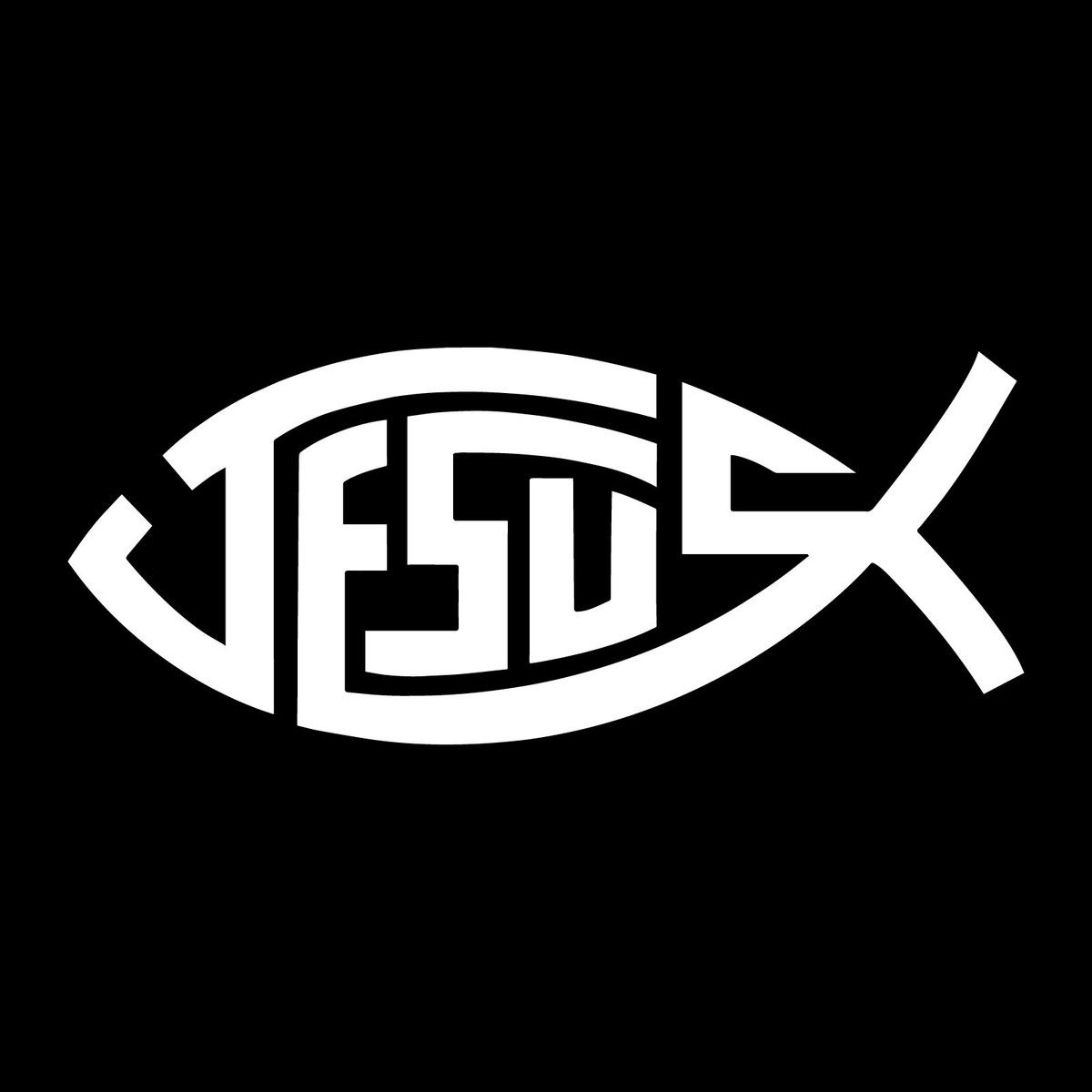 1200x1200 Christian Jesus Fish Decal Vinyl Stickers. Decals Religious Symbol Cars Wall
