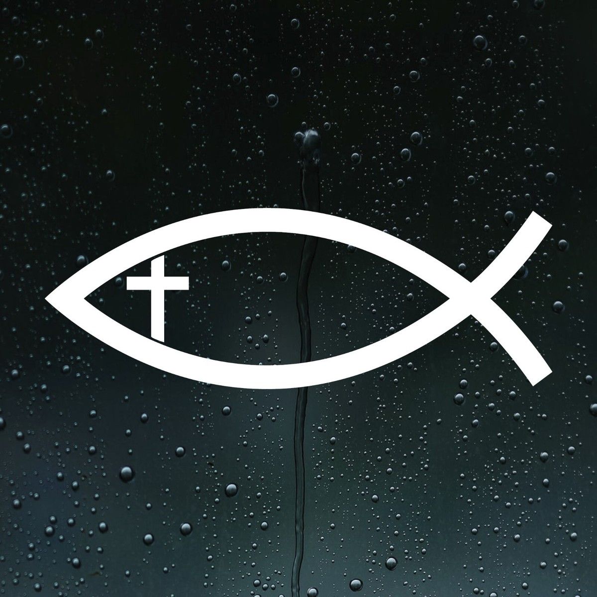 1200x1200 Ichthys Cross Fish Christian Symbol Car Sticker Vinyl Decal Window Bumper