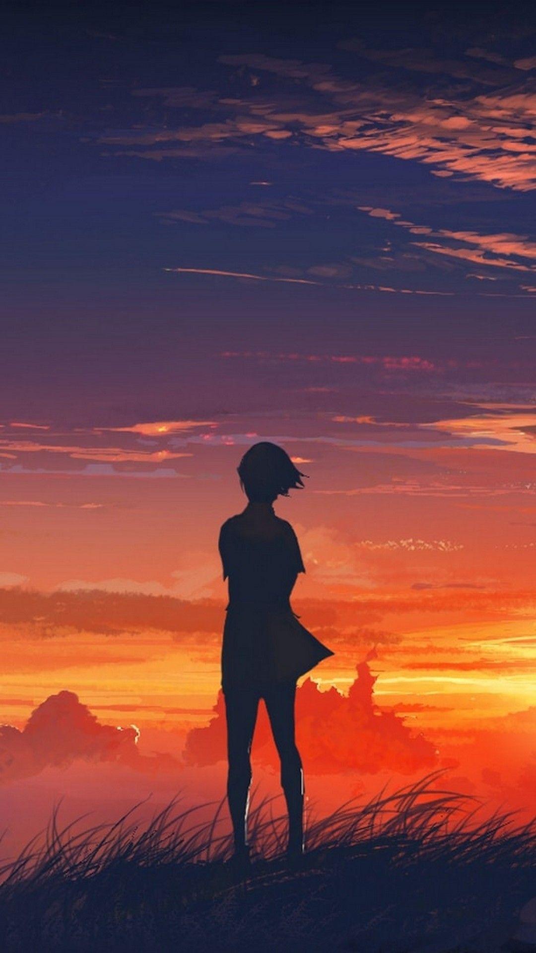 Sunset Scenery Anime 4K Wallpaper iPhone HD Phone #6680f