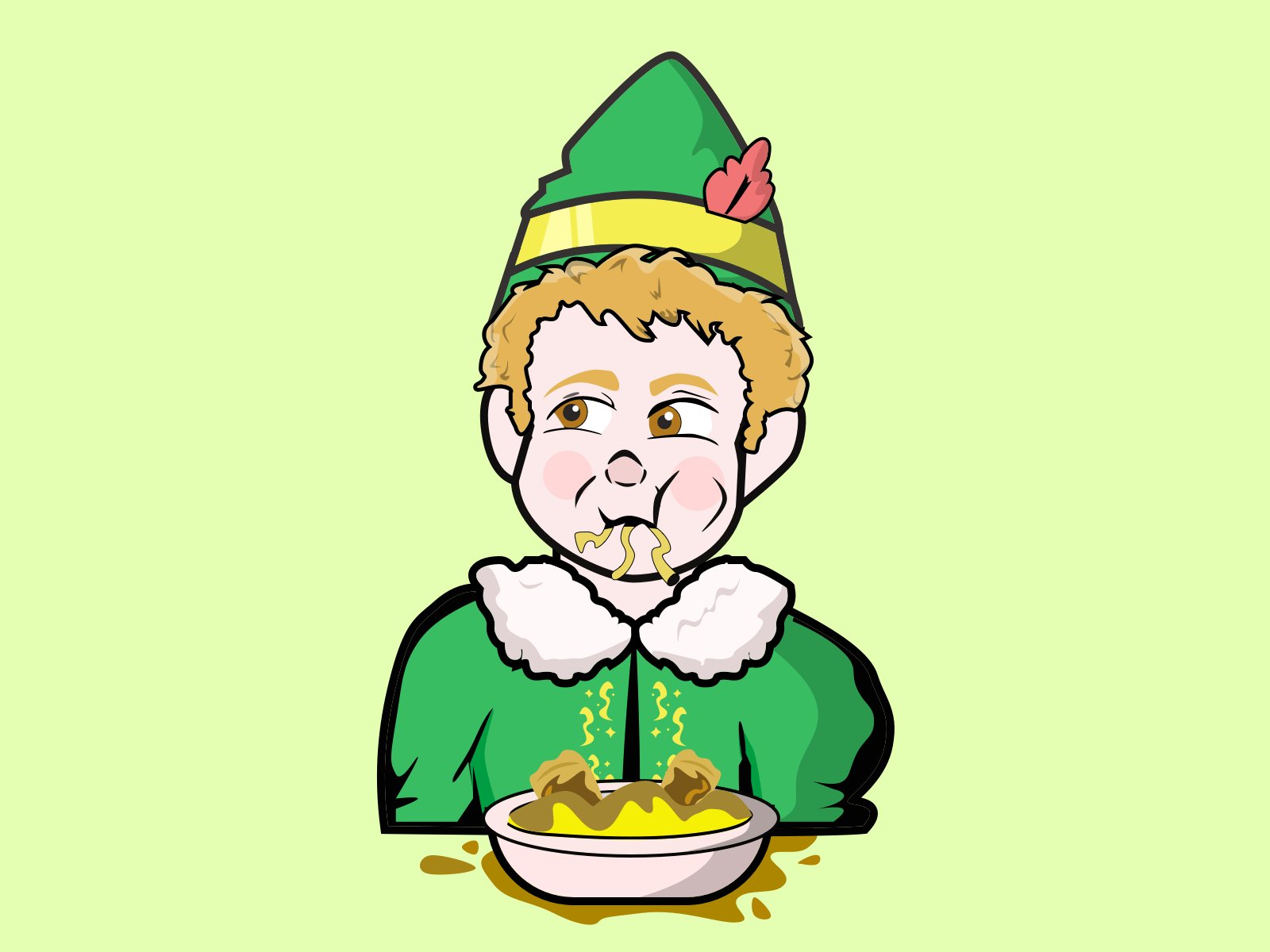 1600x1200 Holiday Illustration the Elf by James Foster Vasquez
