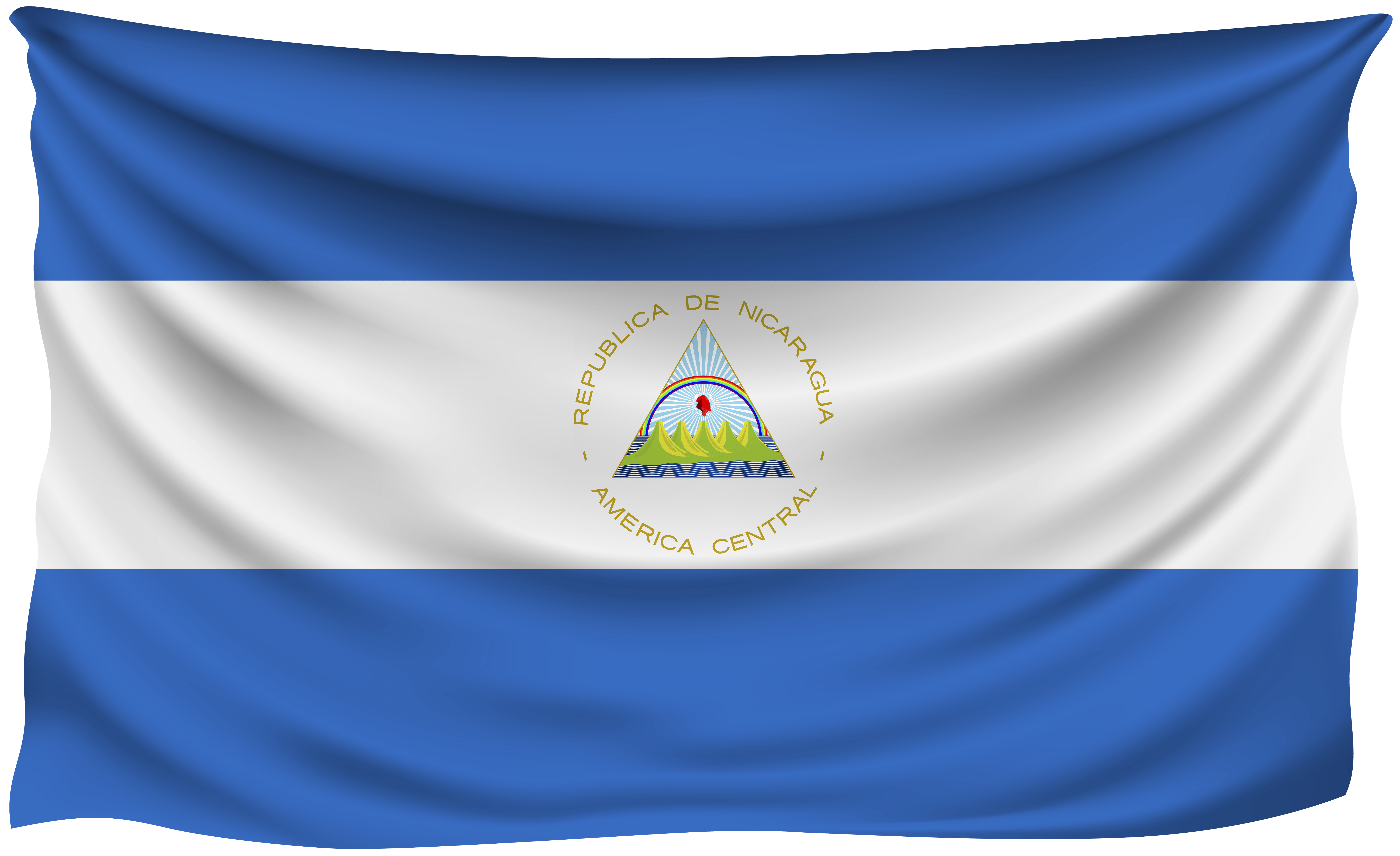 8000x4896 Nicaragua Wrinkled Flag Quality Image And Transparent PNG Free Clipart