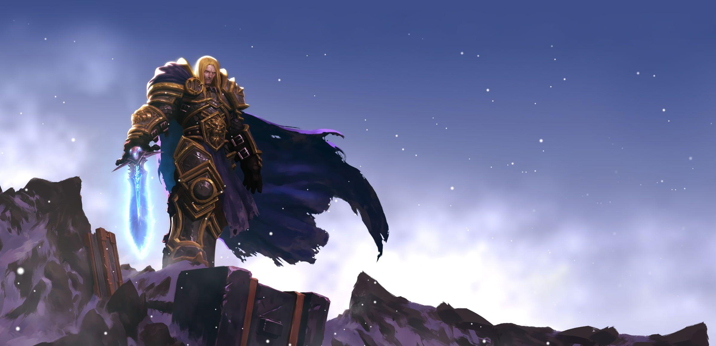 2400x1160 artwork Arthas Menethil #Warcraft Warcraft III Warcraft III