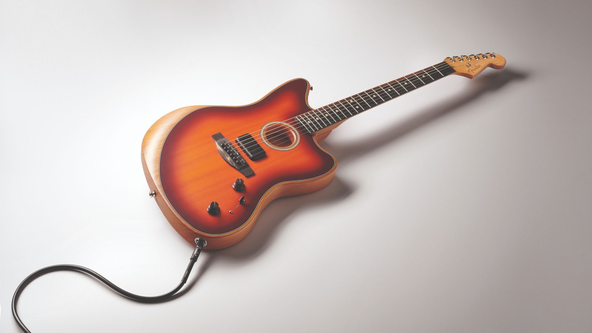1920x1080 Fender looks forwards with a new Acoustasonic hybrid guitar. Wallpaper*