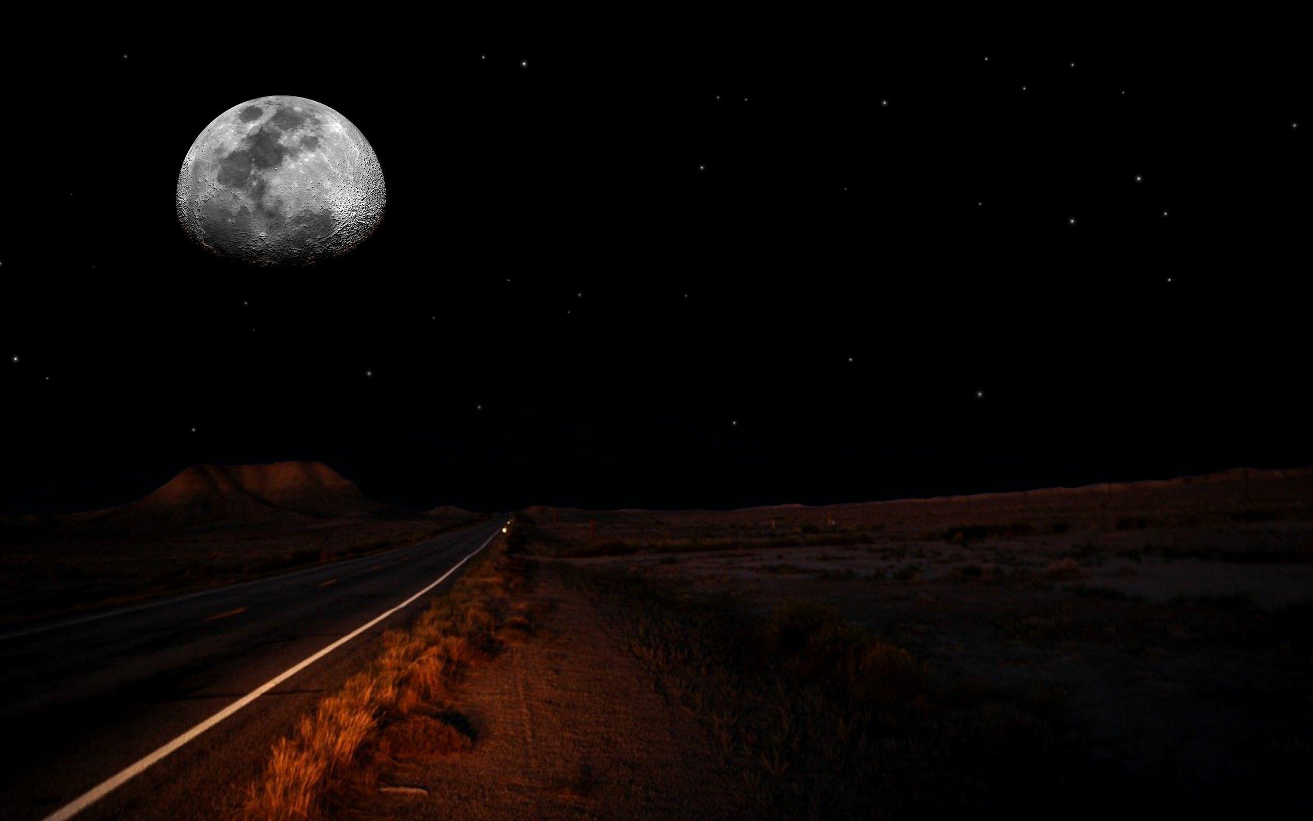 Долгая дорога и луна. Дорога к Луне. Лунная дорога. Ночная дорога Луна. Луна обои.