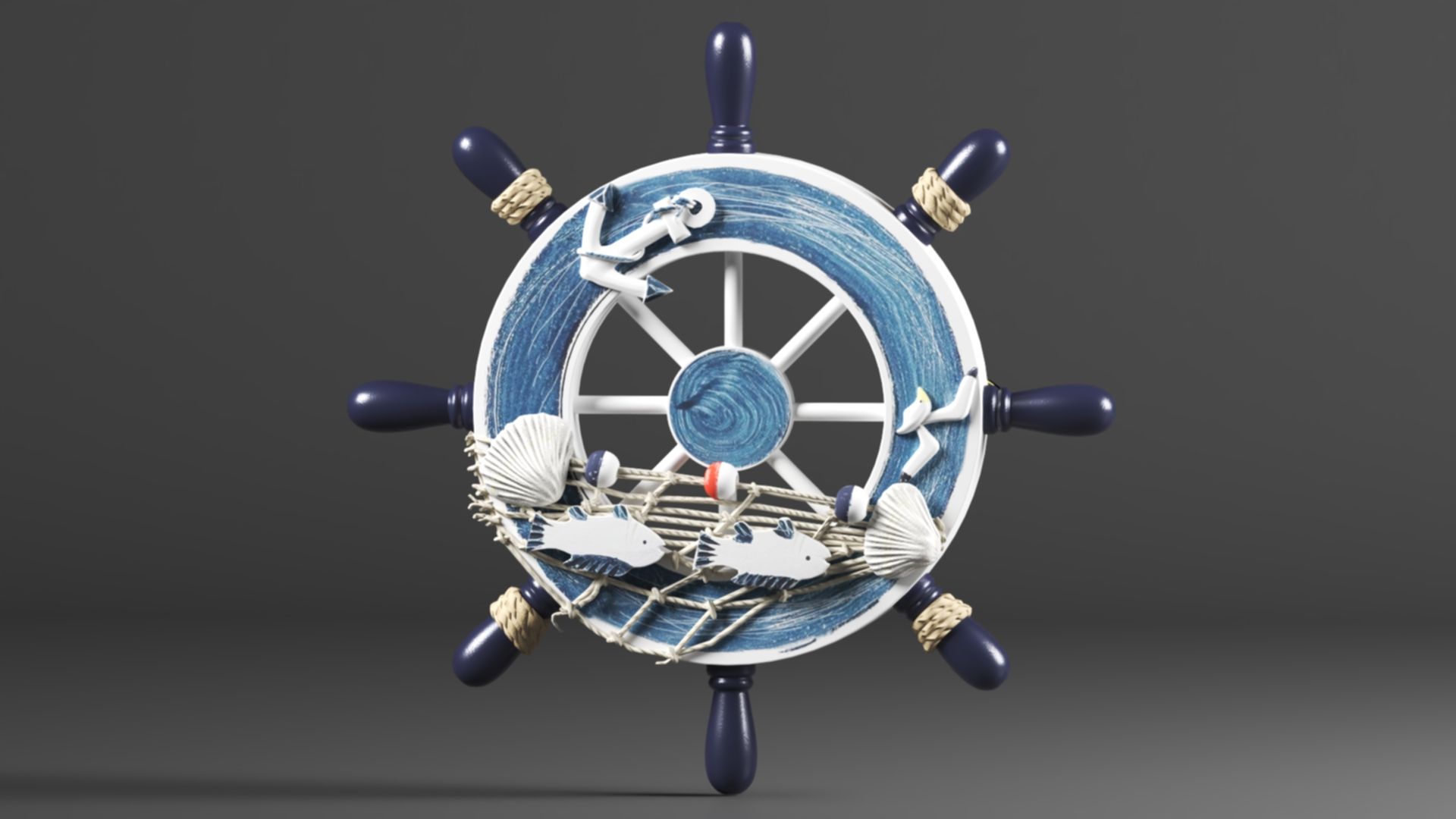 1920x1080 Nautical Boat Steering Rudder Ornament Wooden Rudder Wall Decor For Beach Restaurant Or Parties Home & Kitchen Home Décor