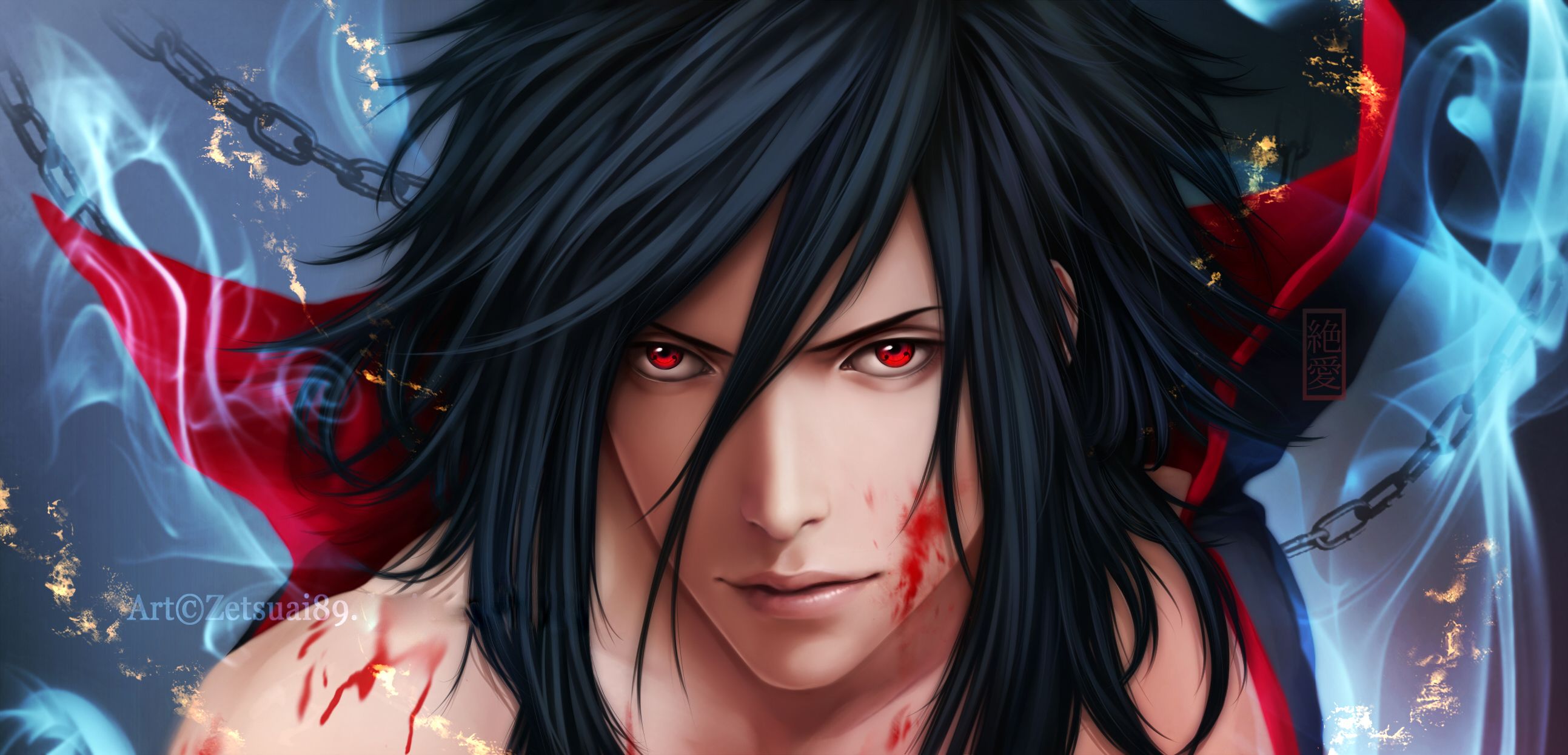2586x1246 Download Madara Uchiha Anime Naruto HD Wallpaper