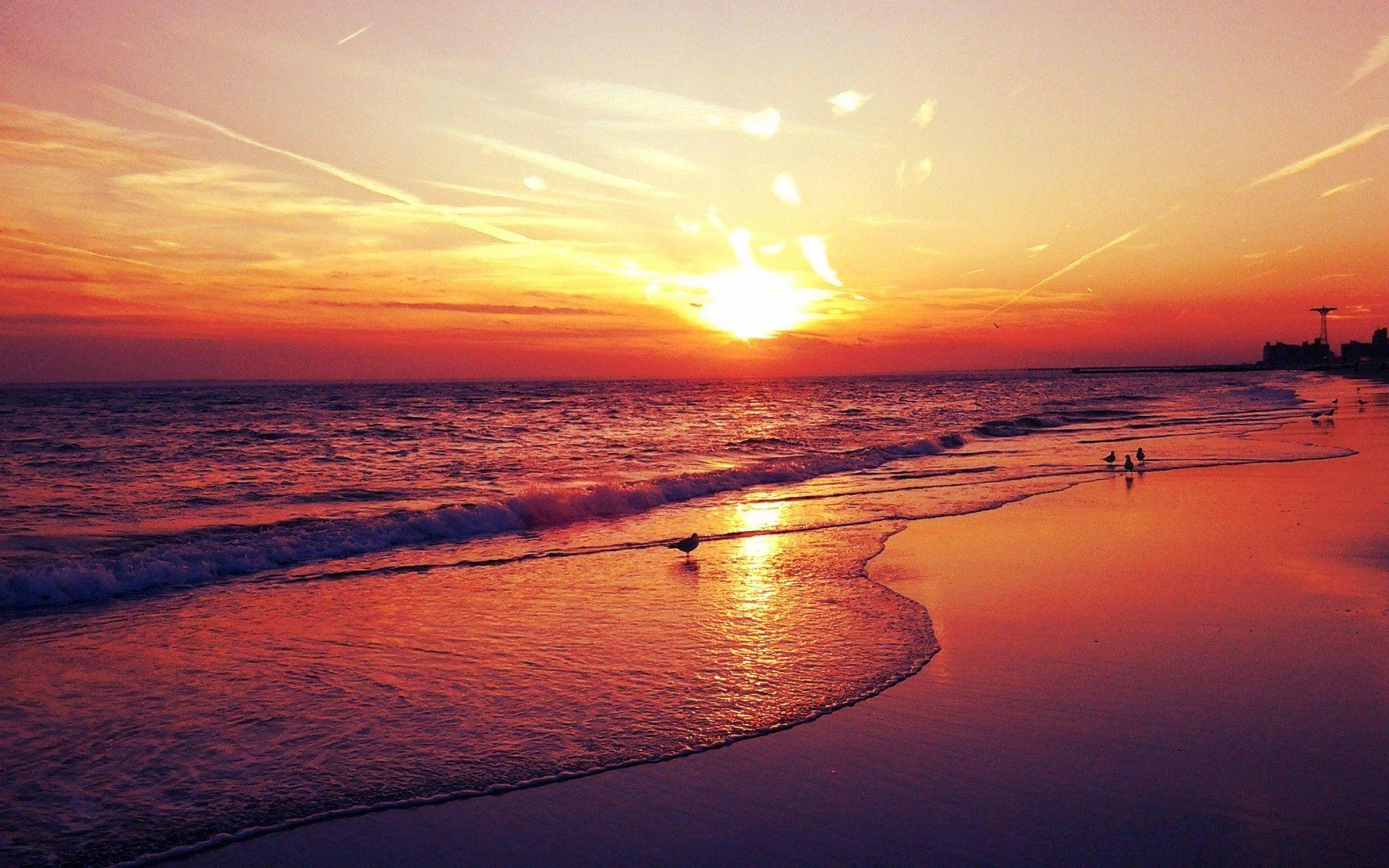 1920x1200 Sunset Beach Wallpaper Lovely Sunset HD Wallpaper Desktop