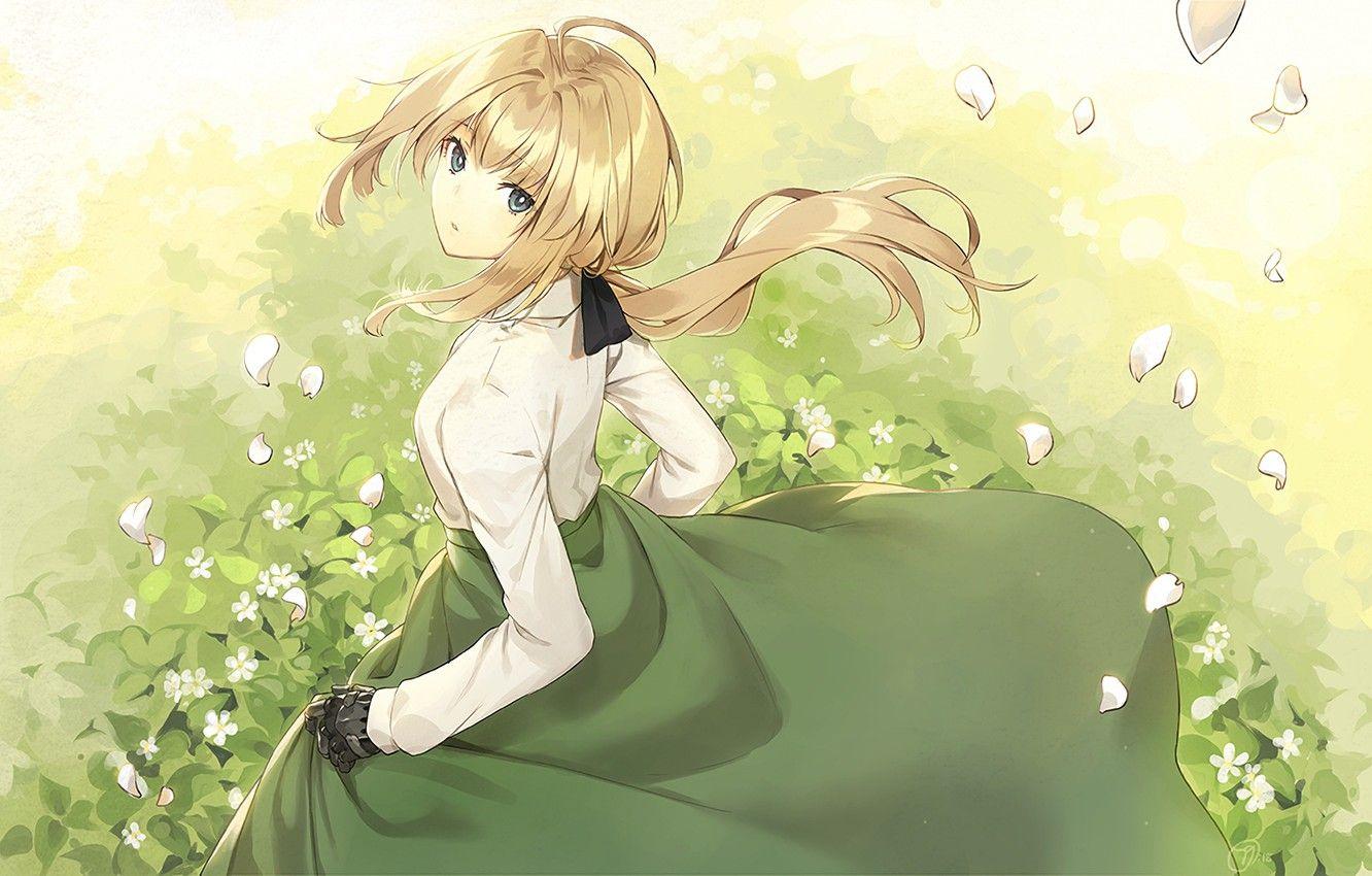 Hình nền 1332x850 Cô gái, cỏ, trang phục, Anime, Hình ảnh vườn hoa tím cho máy tính để bàn, phần прочее https://wallpaperaccess.com/full/3523383.jpg