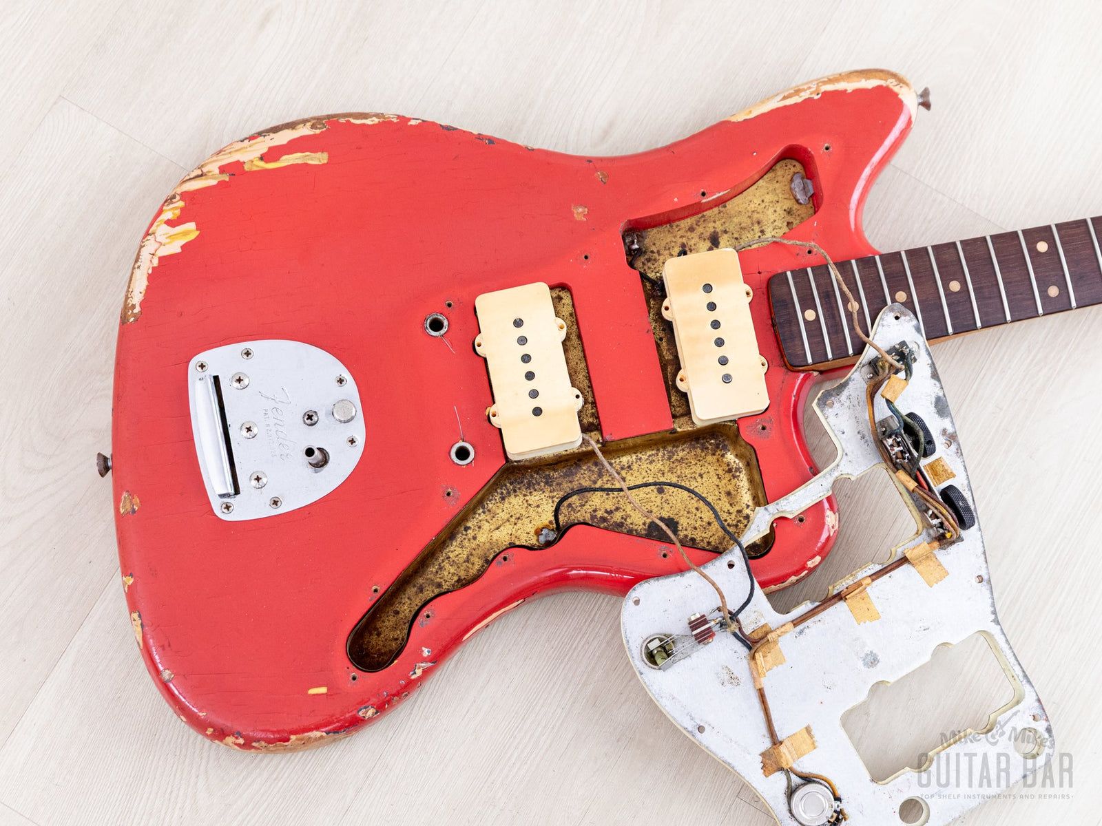1600x1200 Fender Jazzmaster Pre CBS Vintage Guitar Fiesta Red W/ Blonde Case