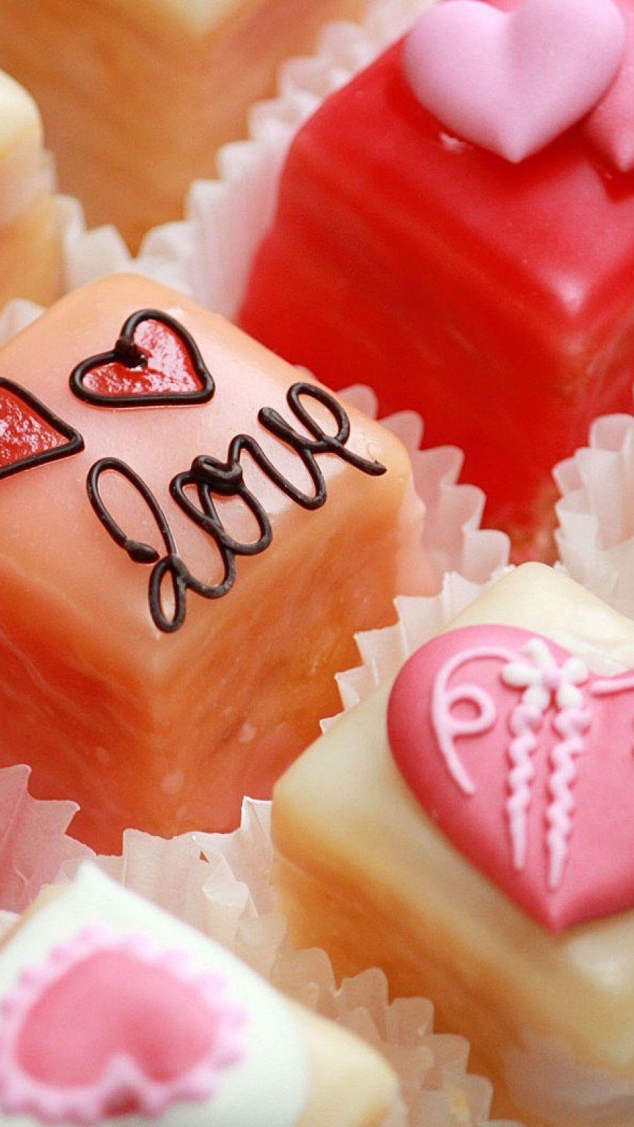 900x1600 Candy Hearts Sweets Mobile Wallpaper