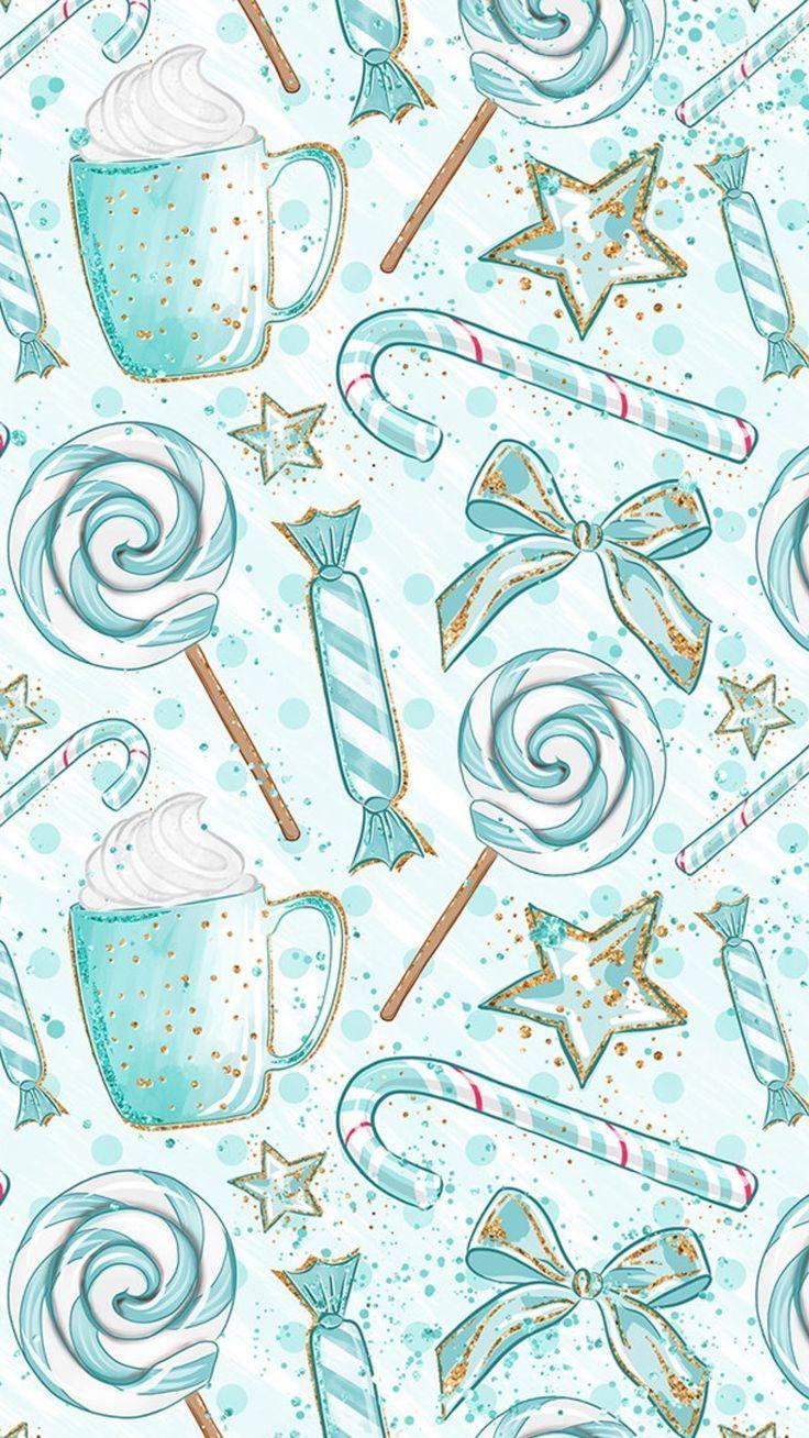 736x1308 Christmas Candy Wallpaper. Рождественские обои, Цветочные