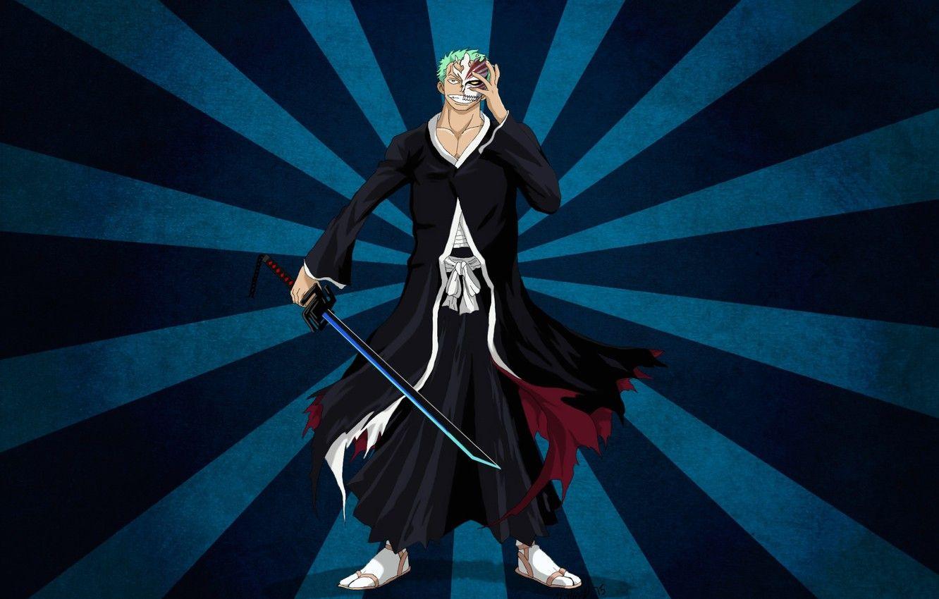 1332x850 Wallpaper sword, game, Bleach, One Piece, pirate, anime, man, ken
