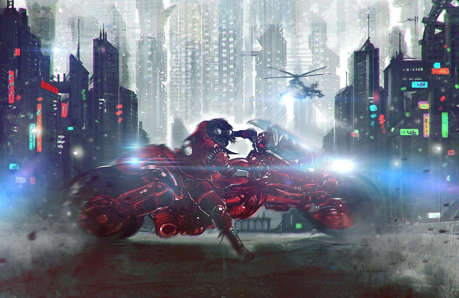 1600x1041 Akira, Cyberpunk, Helicopters, Anime Boys Wallpaper HD / Desktop
