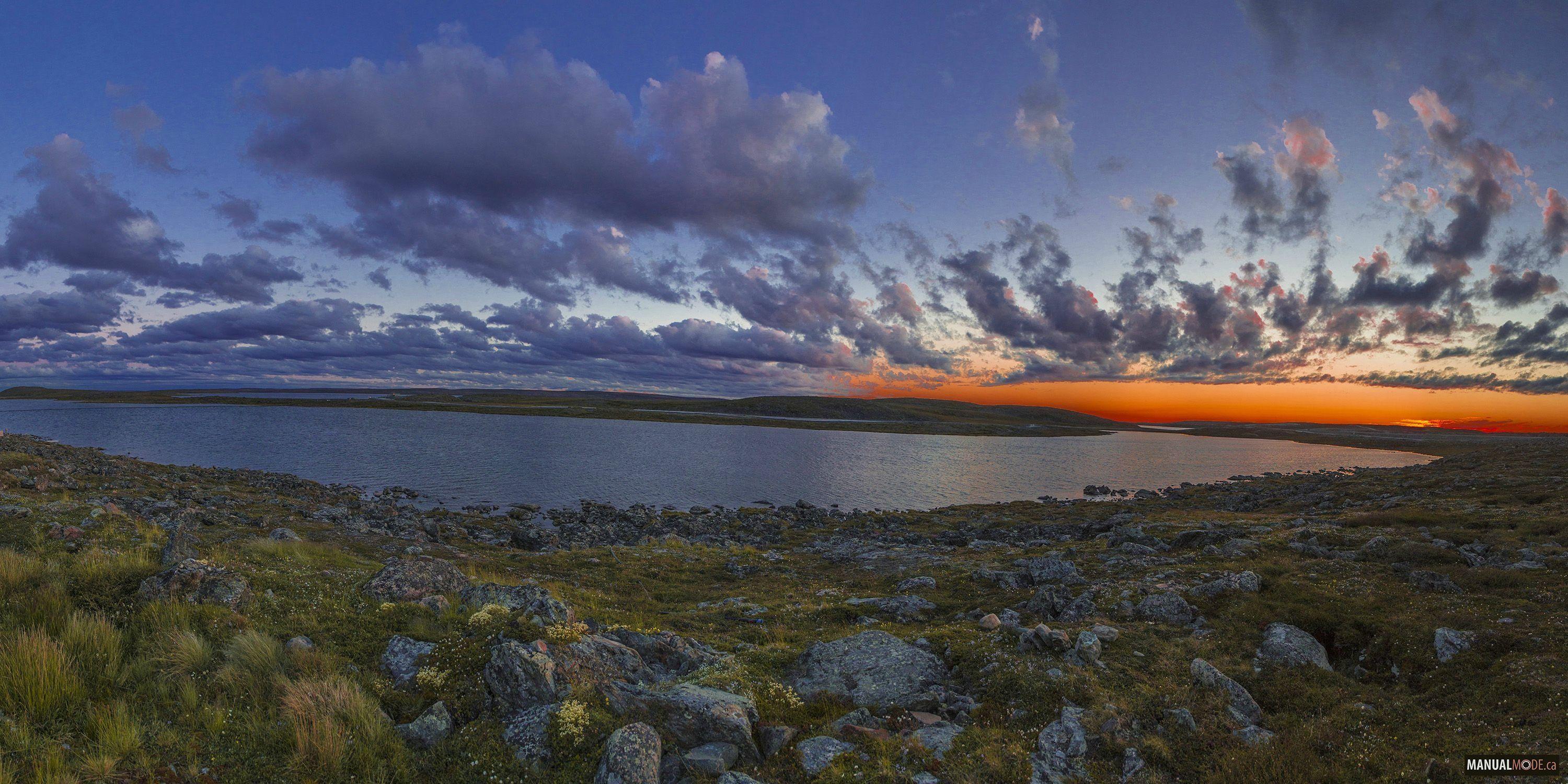 3000x1500 The Midnight Sun in Nunavut Canada HD wallpaper