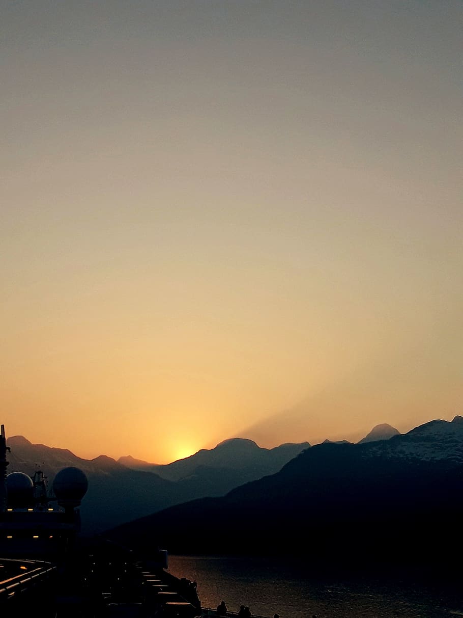 910x1213 sunset, midnight sun, alaska, dusk, cruise, mountains, landscapes