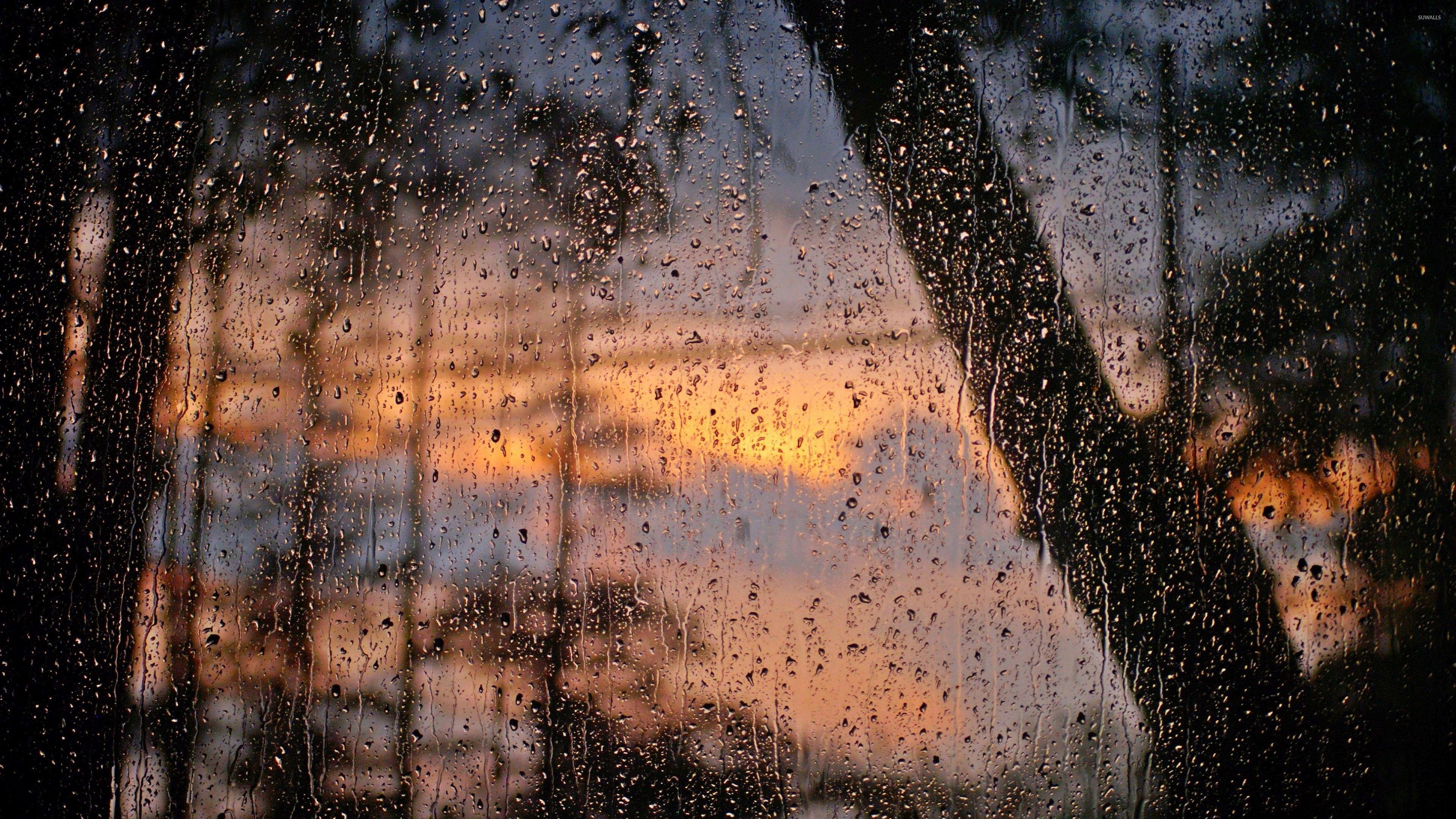 3840x2160 Rainy Window Wallpaper