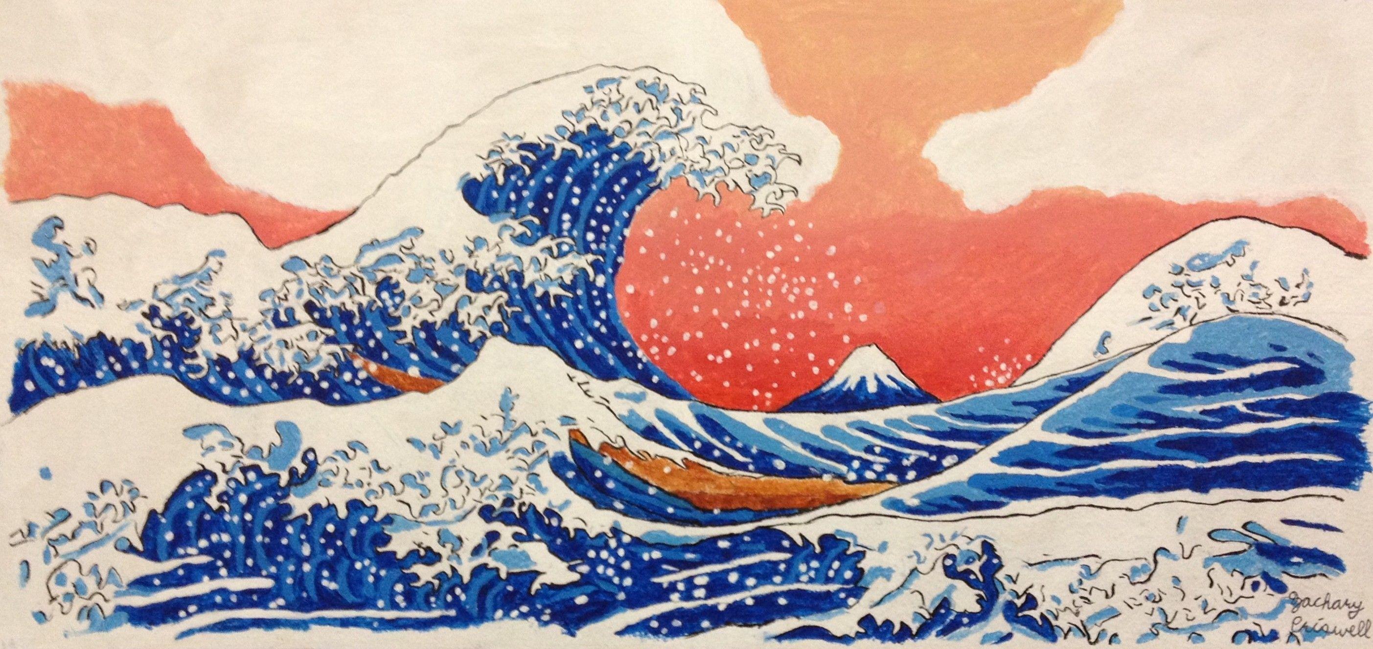 2806x1328 The Great Wave Off Kanagawa Wallpaper