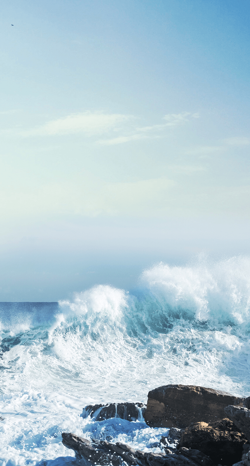 854x1590 Ocean Light Blue Aesthetic Wallpaper