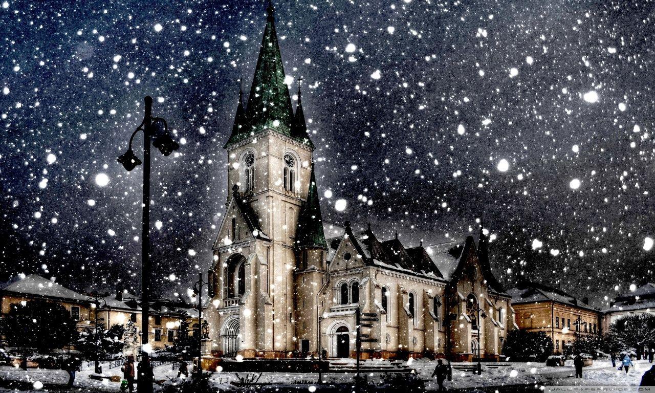 1280x768 Winter in the City Wallpaper